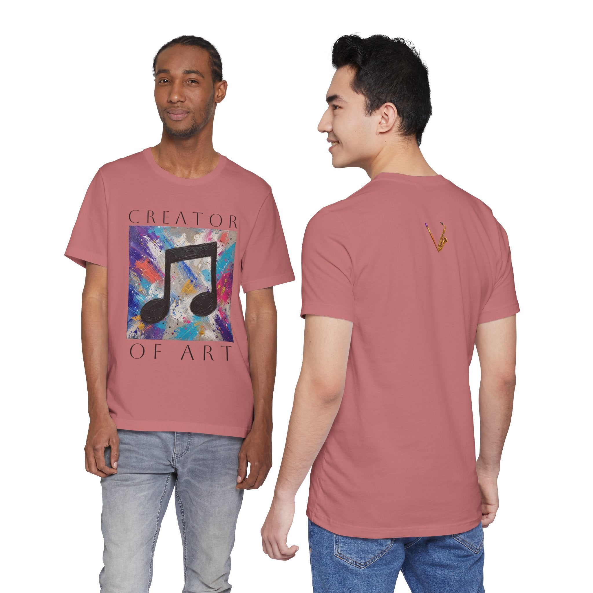 Unisex Creator of Art colorful music note graphic T-shirt – view 19