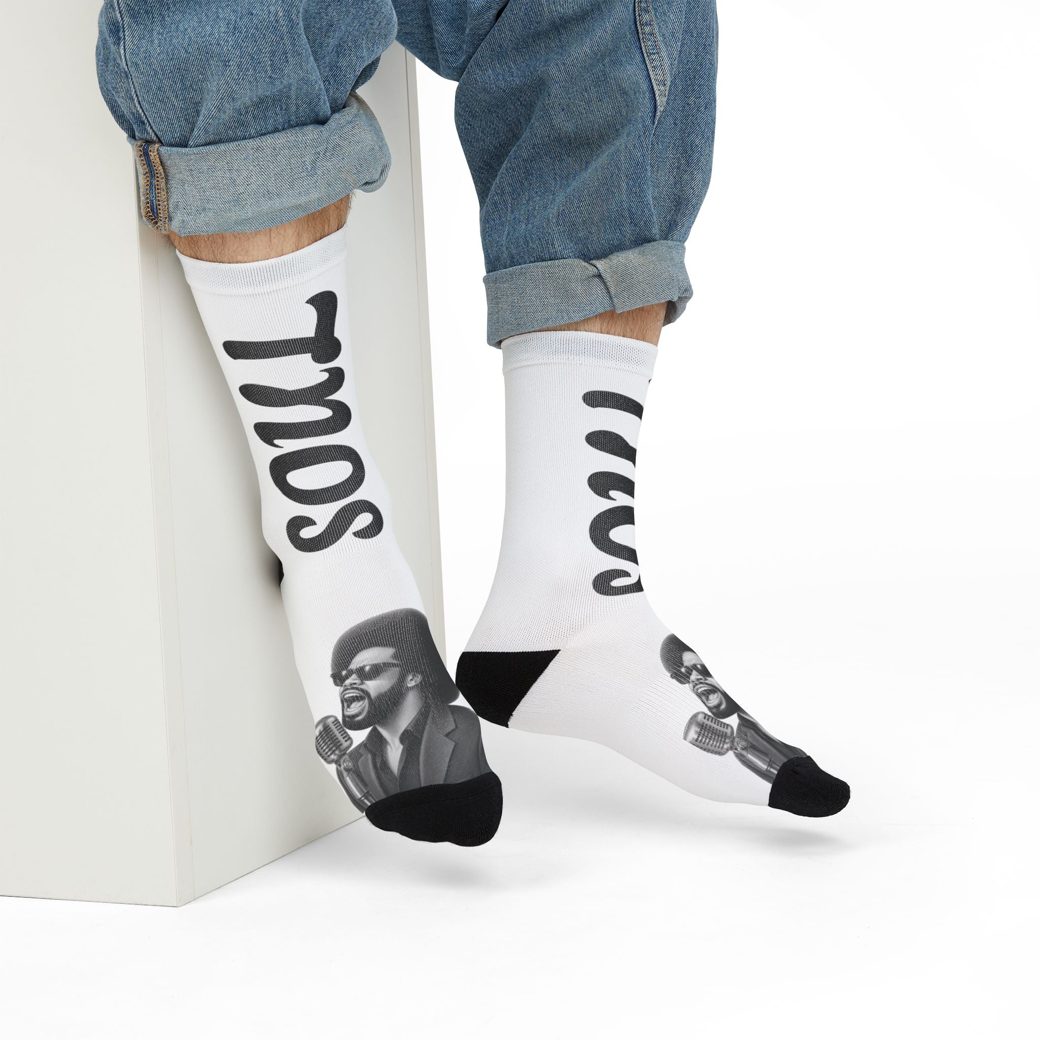 Soul Singer vintage music crew socks