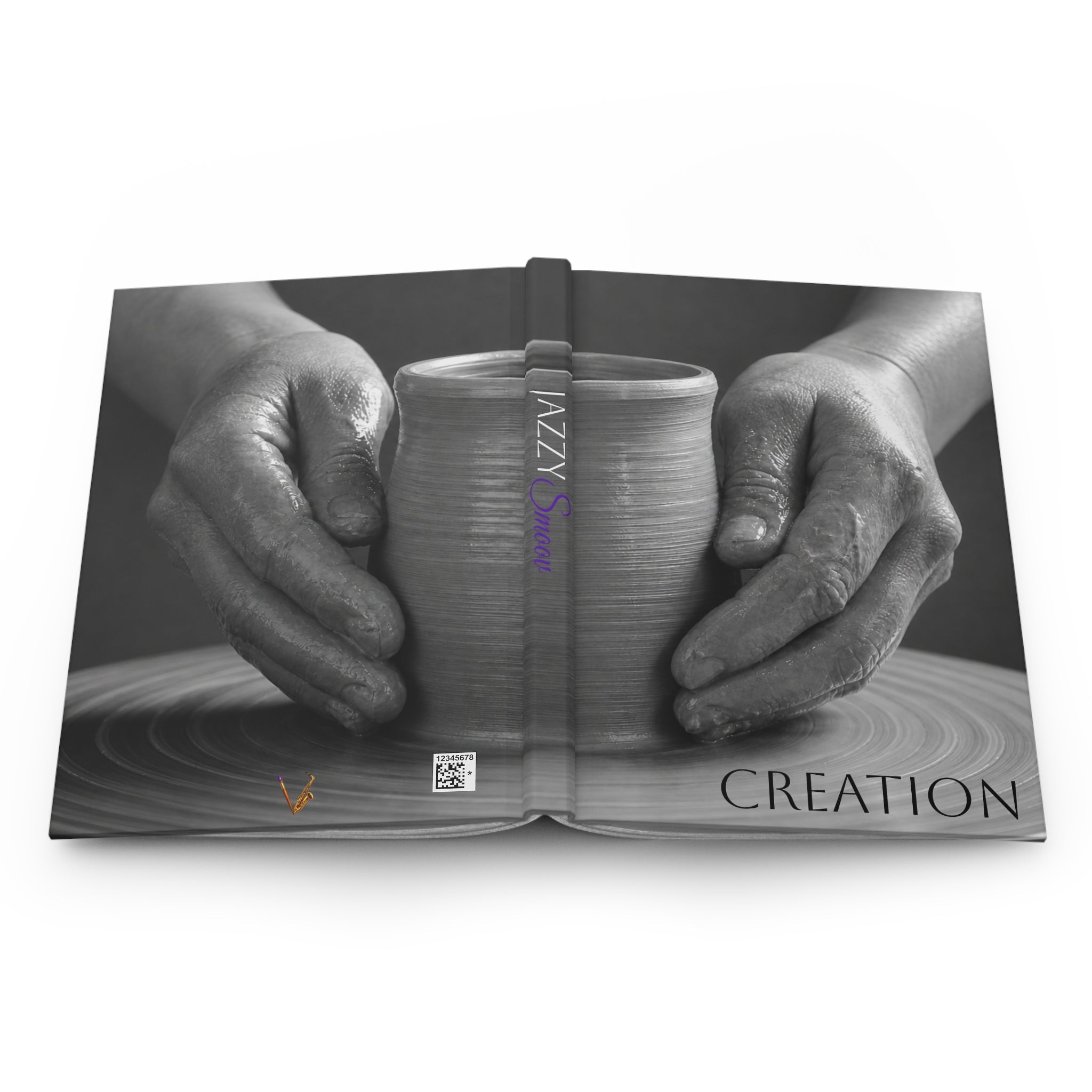 Creation pottery hardcover journal spine