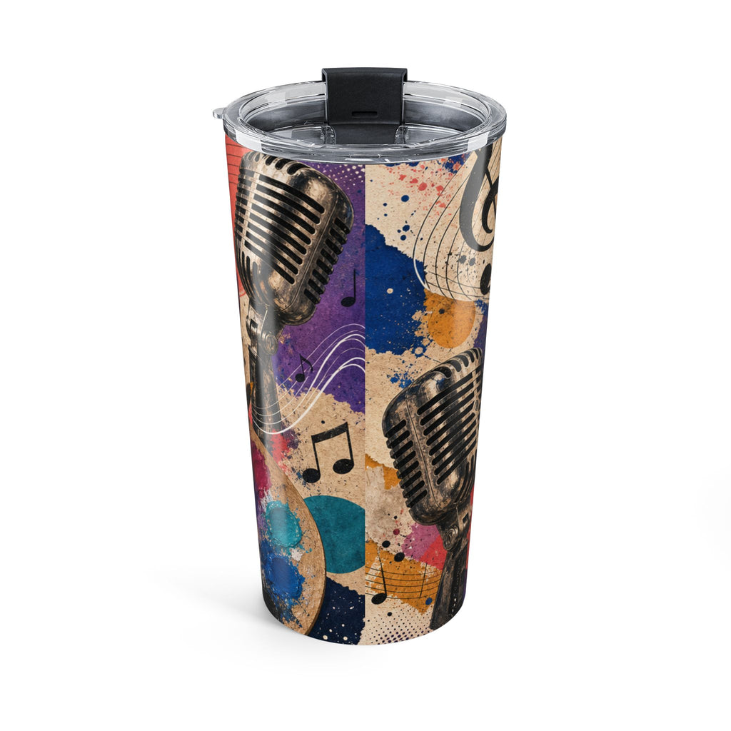 Vintage music microphone 20 oz insulated tumbler