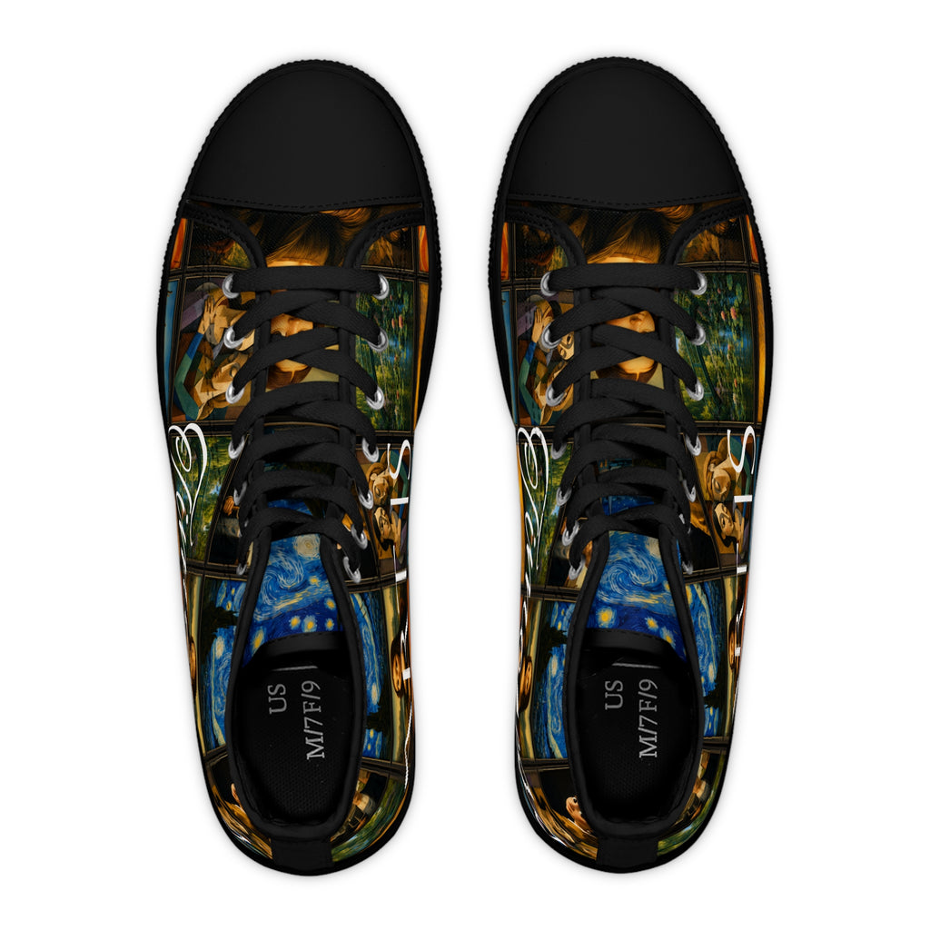 Women’s Art Is Timeless museum collage high-top sneakers