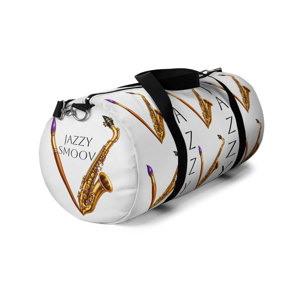 Jazzy Smoov saxophone print duffel bag