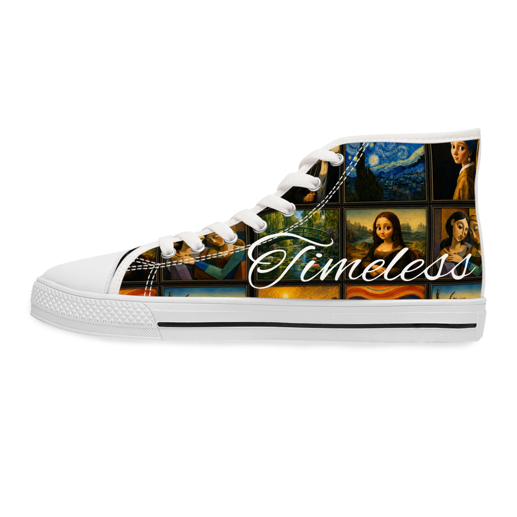 Women’s Art Is Timeless museum collage high-top sneakers