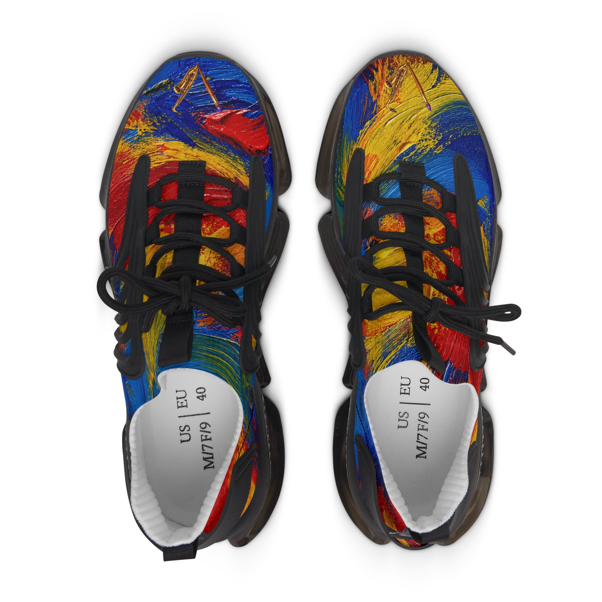 Women’s abstract color art mesh sneakers