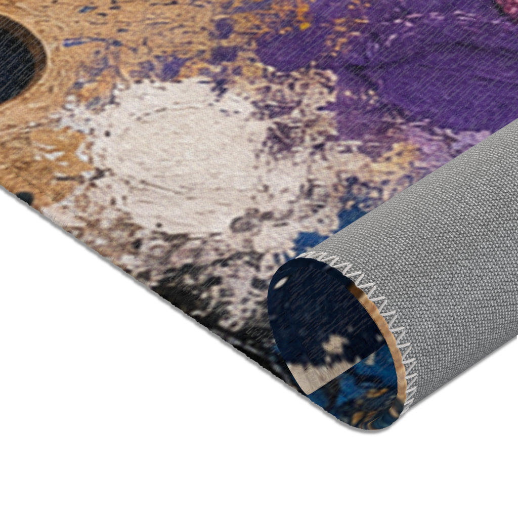Music and art chenille area rug
