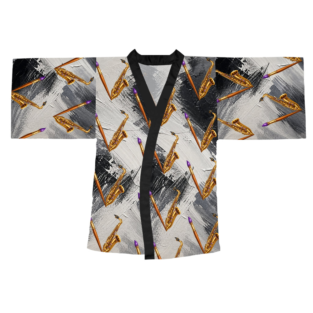 Jazzy Smoov Brushstroke Music Kimono Robe – product image 3