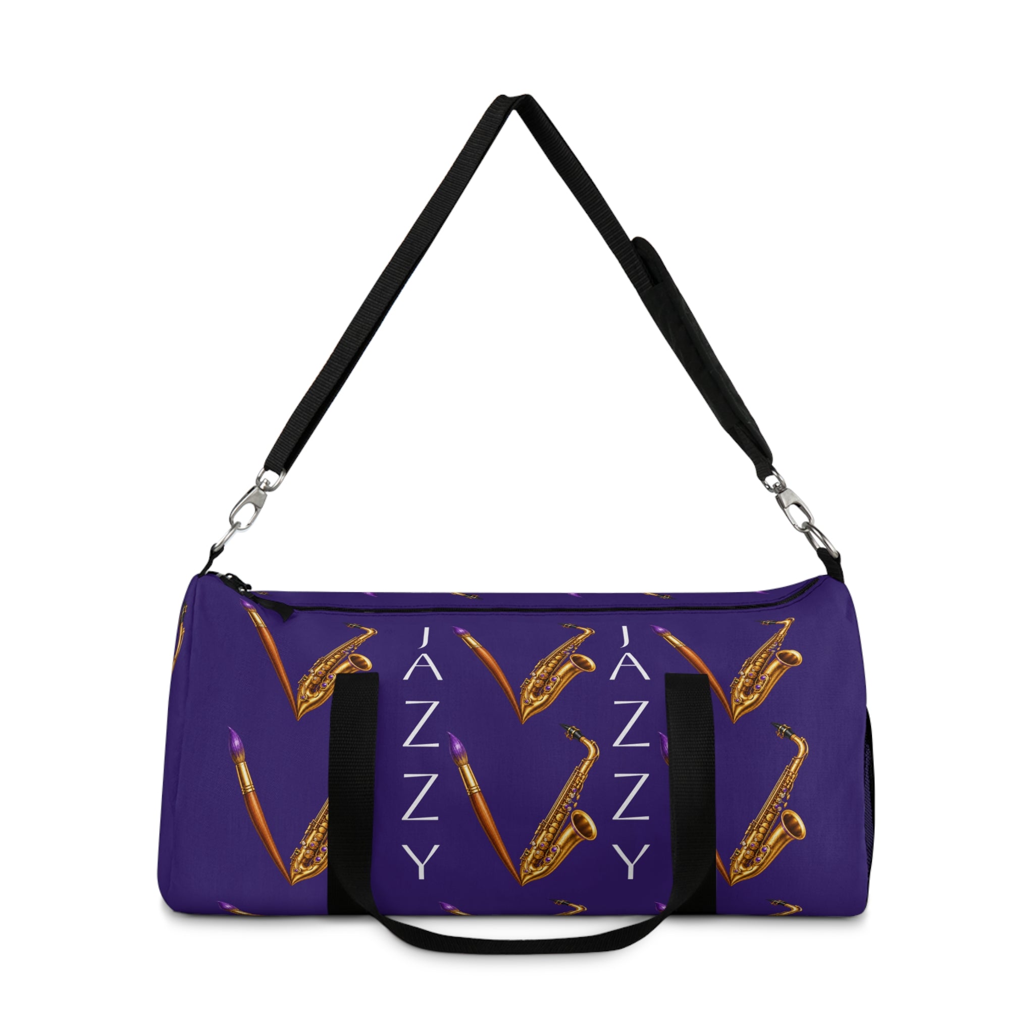 Jazzy Smoov purple saxophone duffel bag