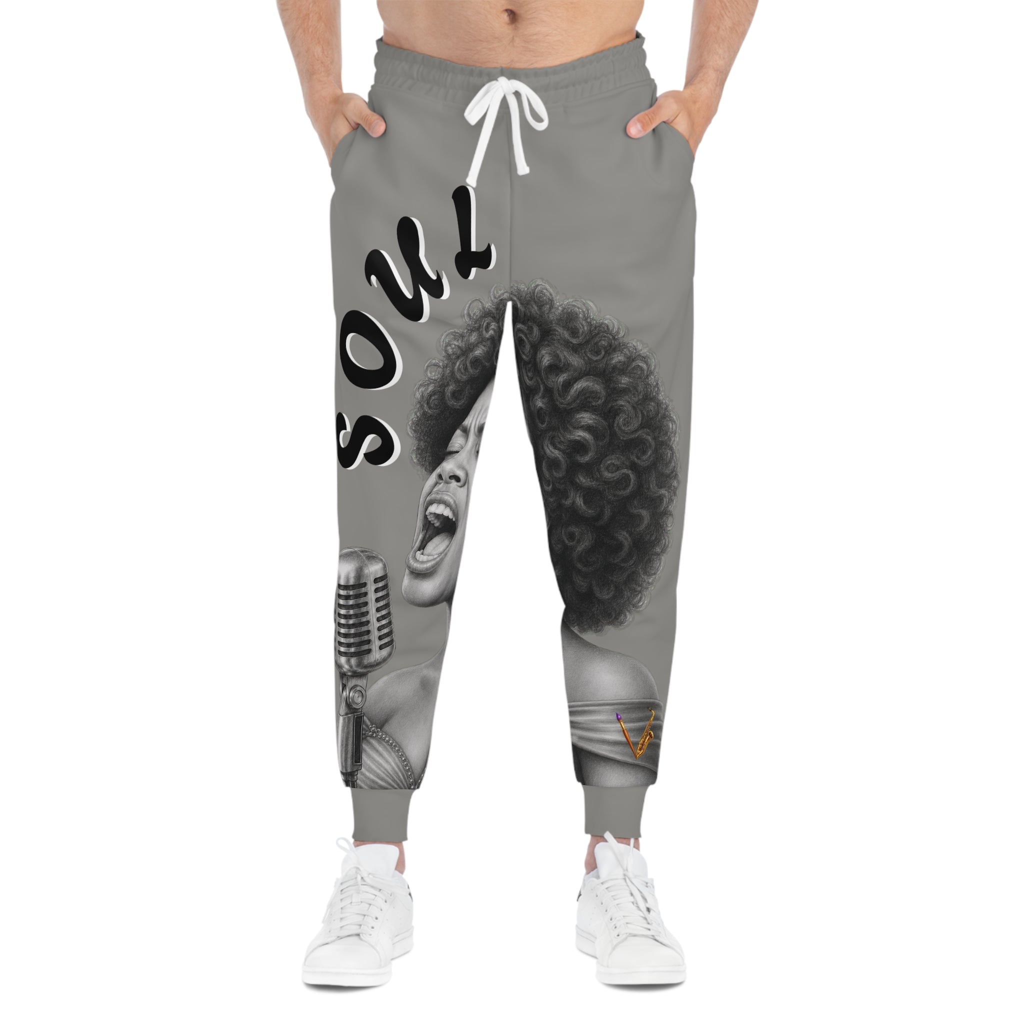 Women’s Soul Singer Graphic Joggers – Gray – product image 4