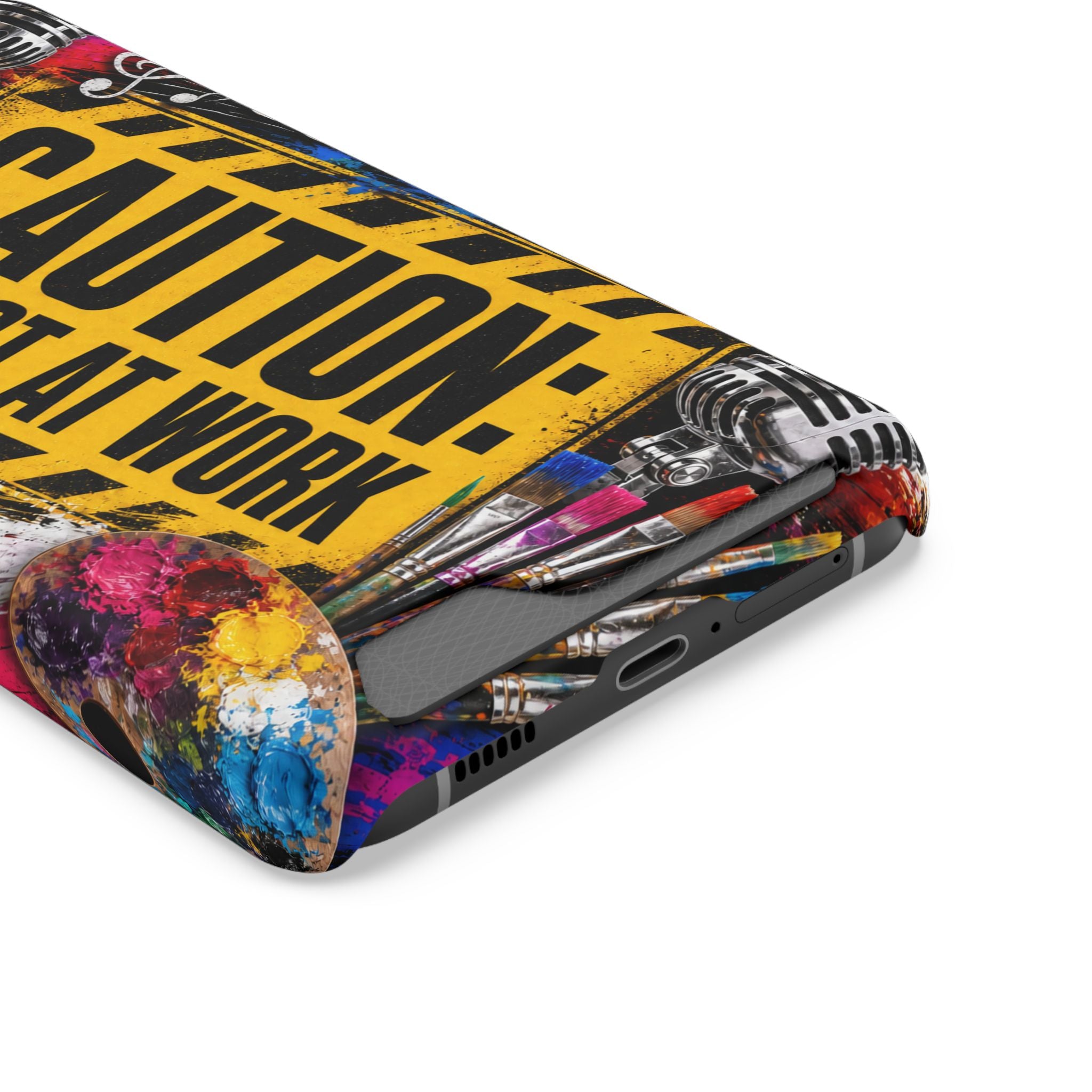 Caution Artist at Work phone case with card holder – view 57