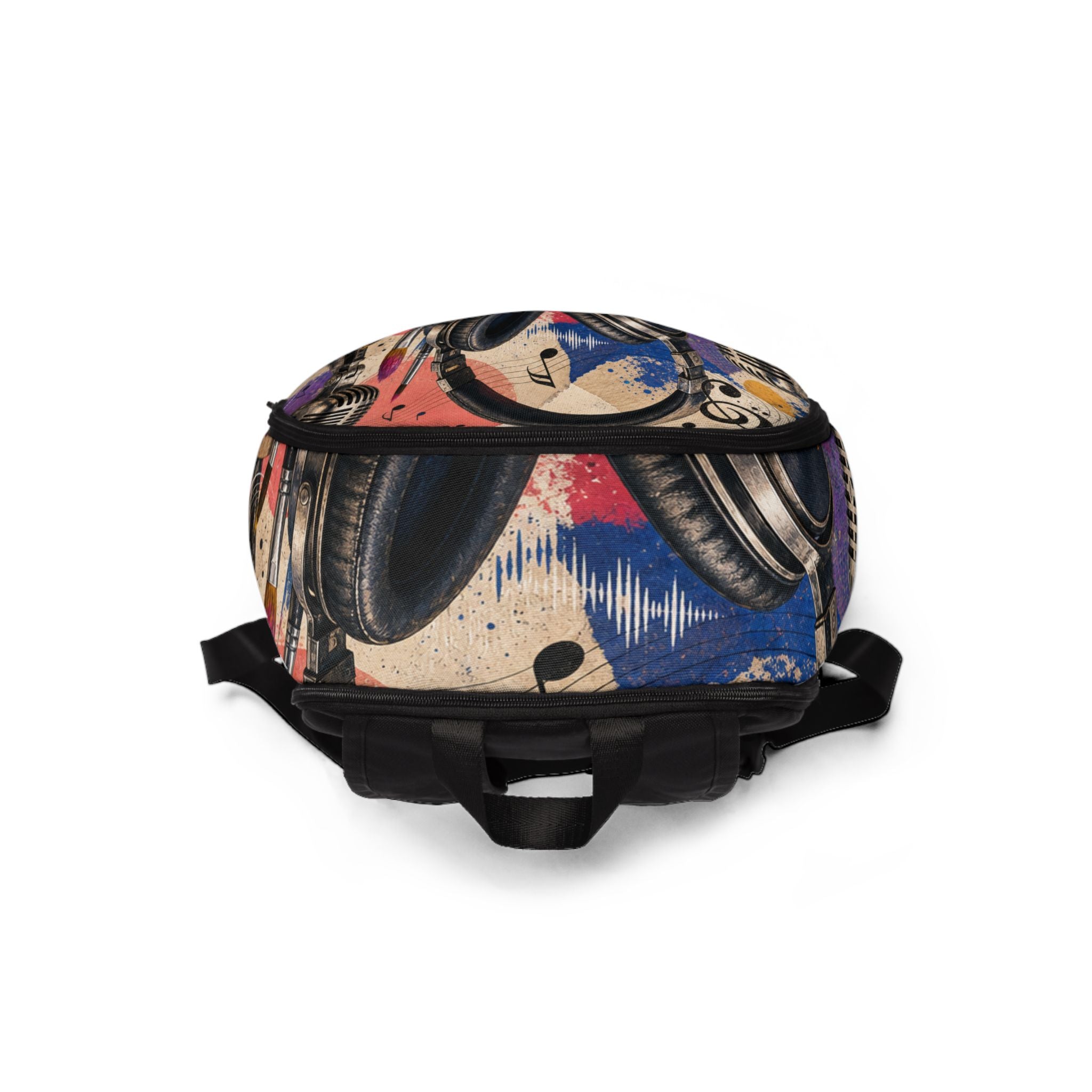 Art and music collage school backpack – view 4