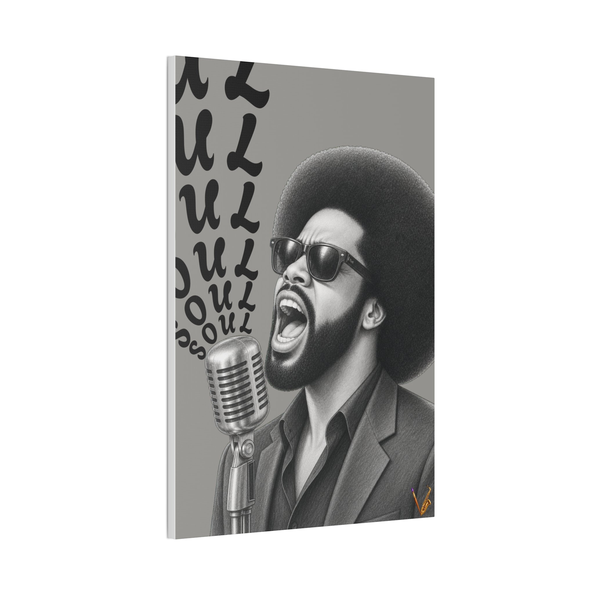 Soul singer monochrome canvas wall art