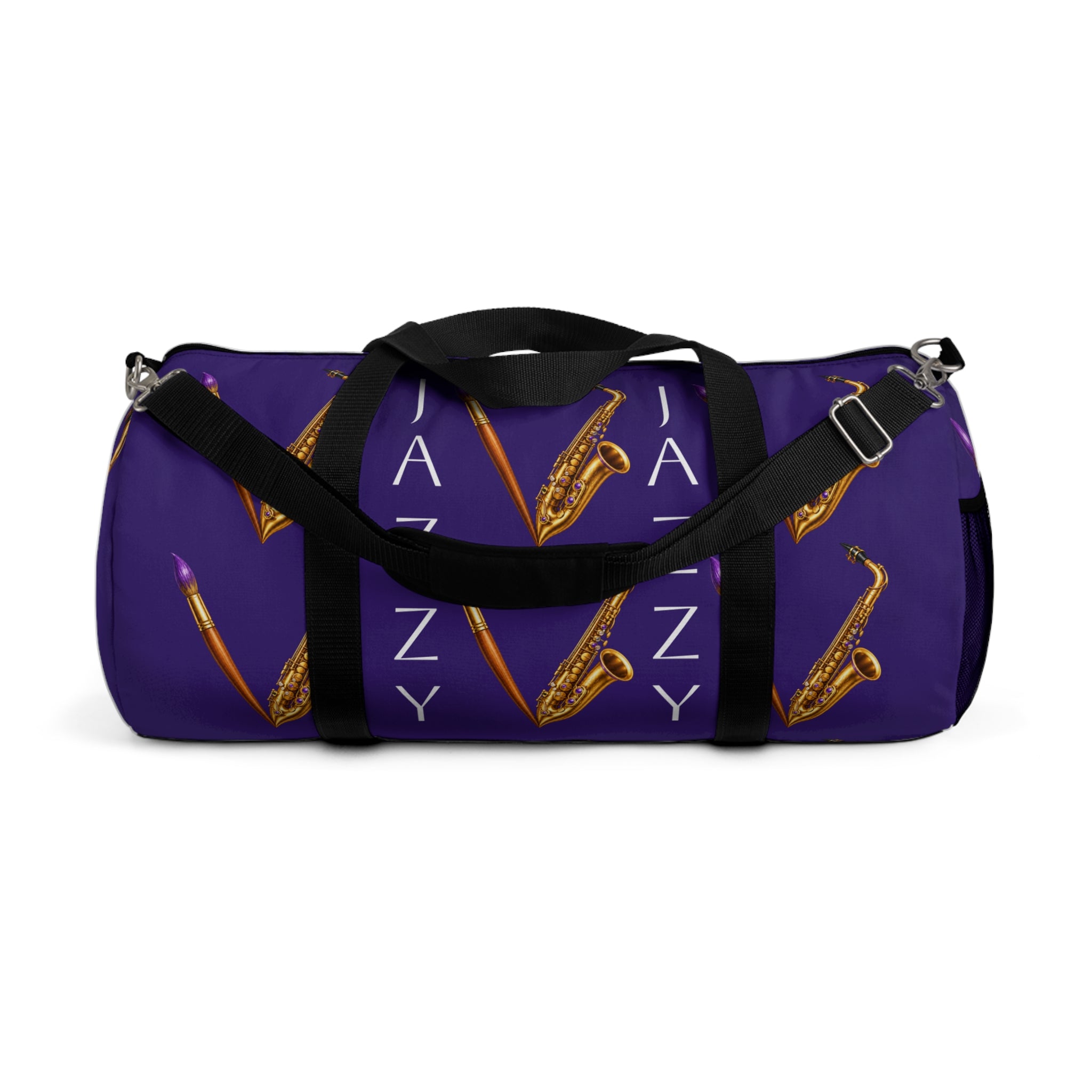 Jazzy Smoov purple saxophone duffel bag