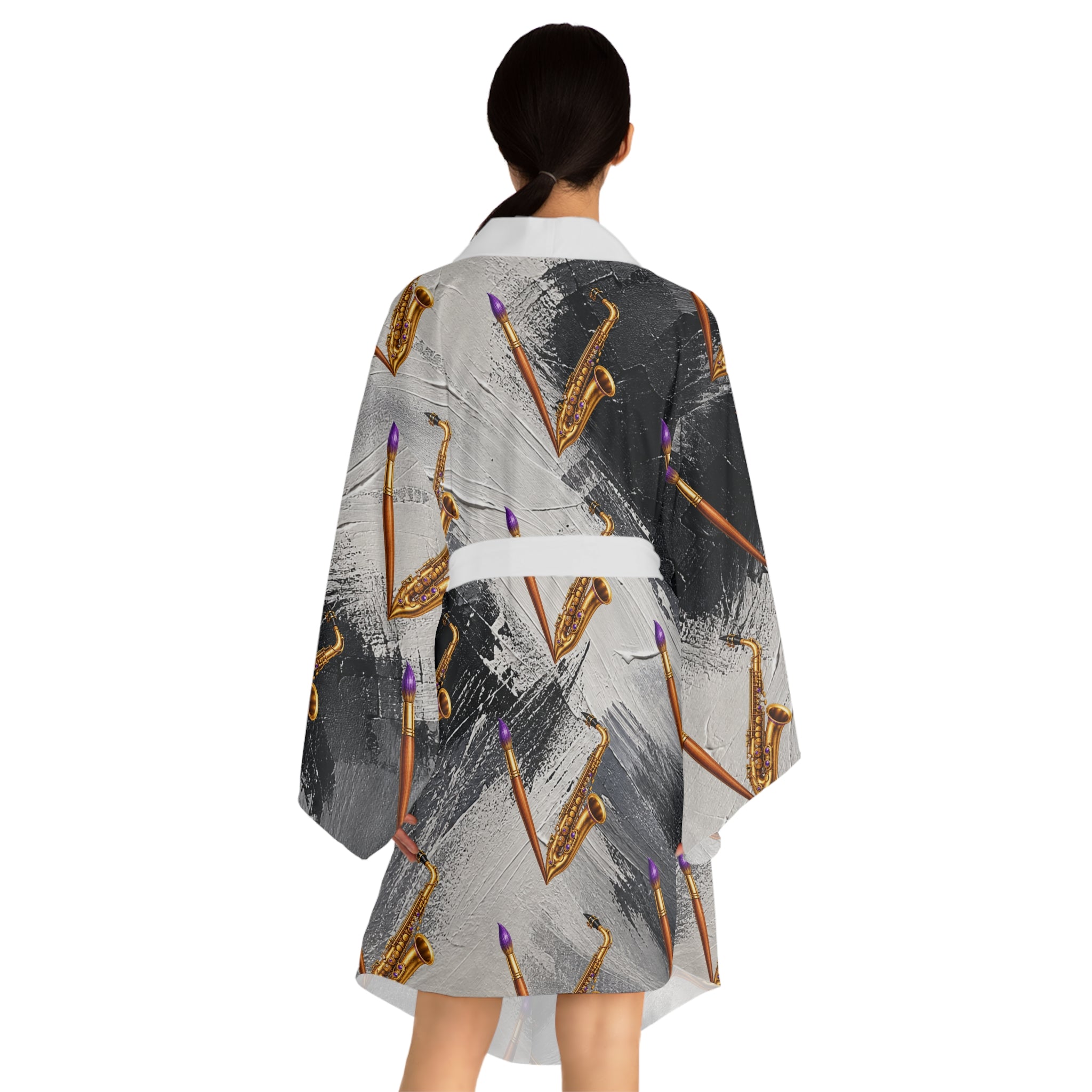 Jazzy Smoov Brushstroke Music Kimono Robe – product image 8