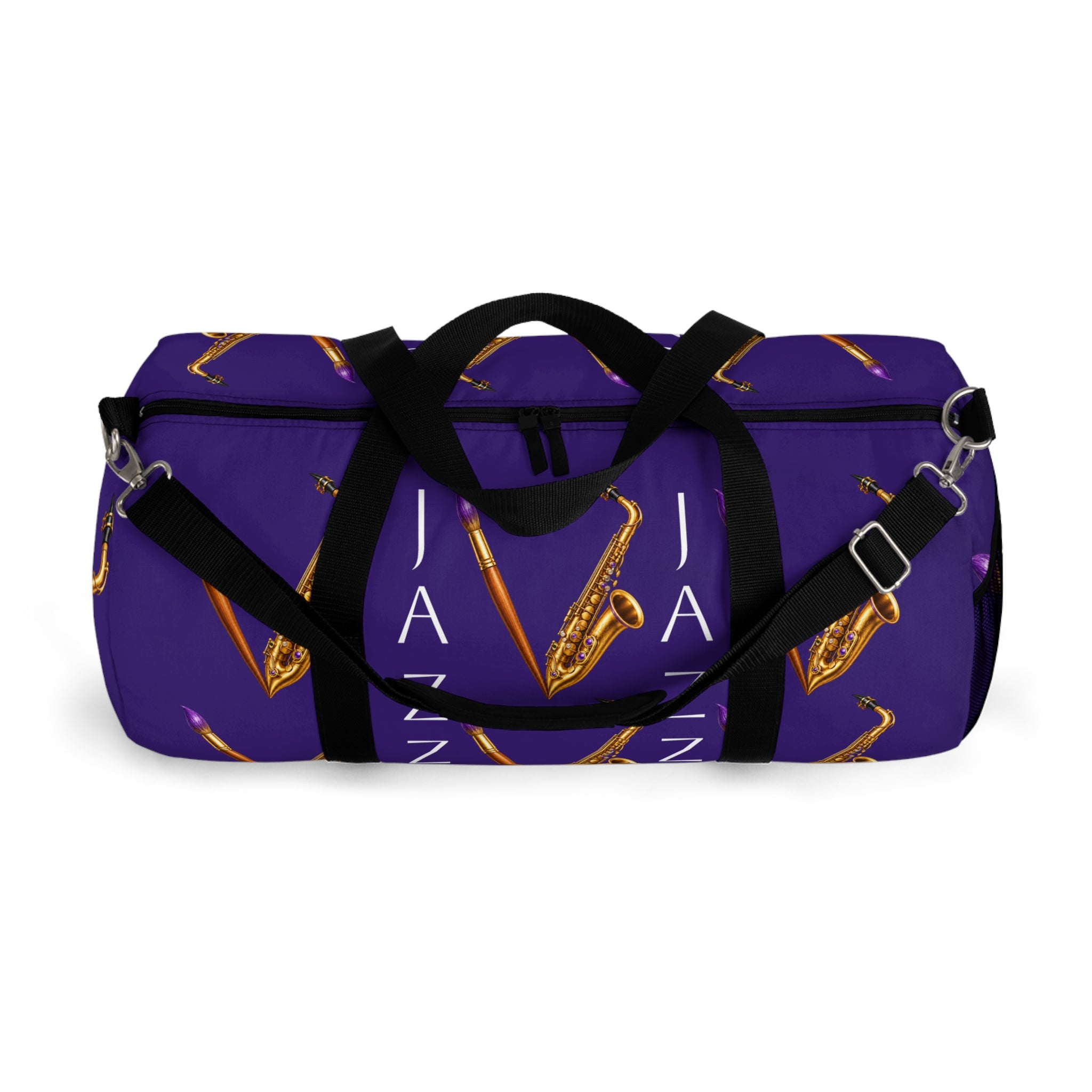 Jazzy Smoov purple saxophone duffel bag