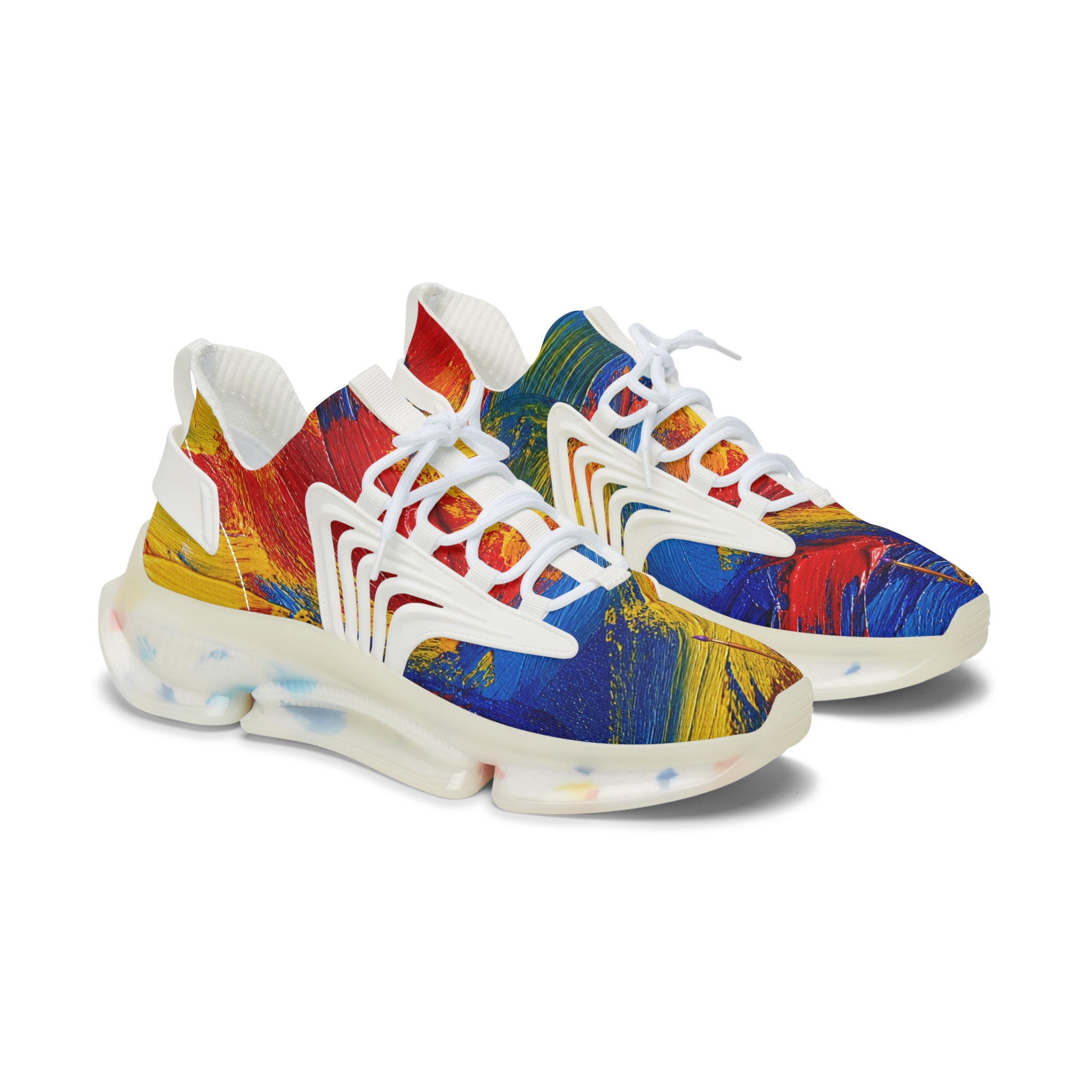 Women’s abstract color art mesh sneakers