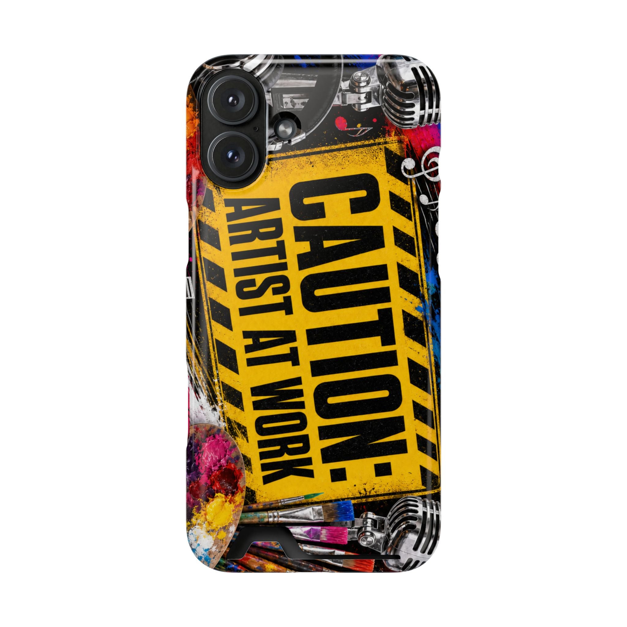 Caution Artist at Work phone case with card holder – view 47