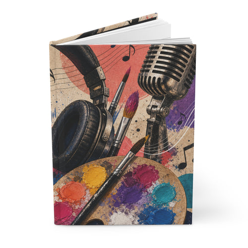 Art and music hardcover lined journal front cover