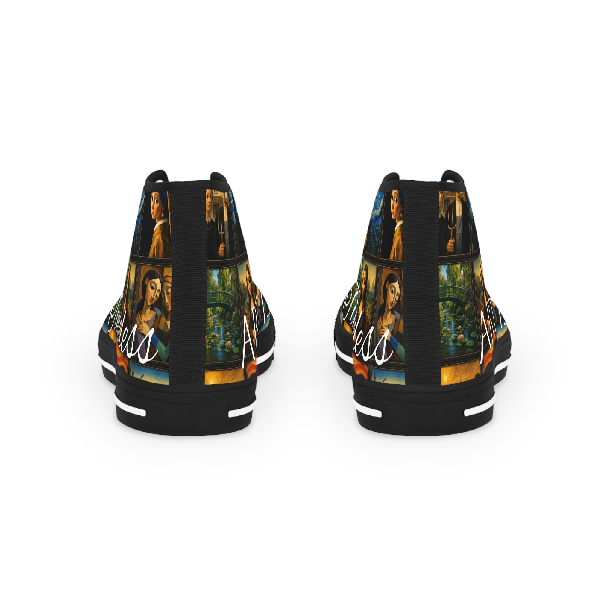 Men’s Art Is Timeless museum collage high-top sneakers