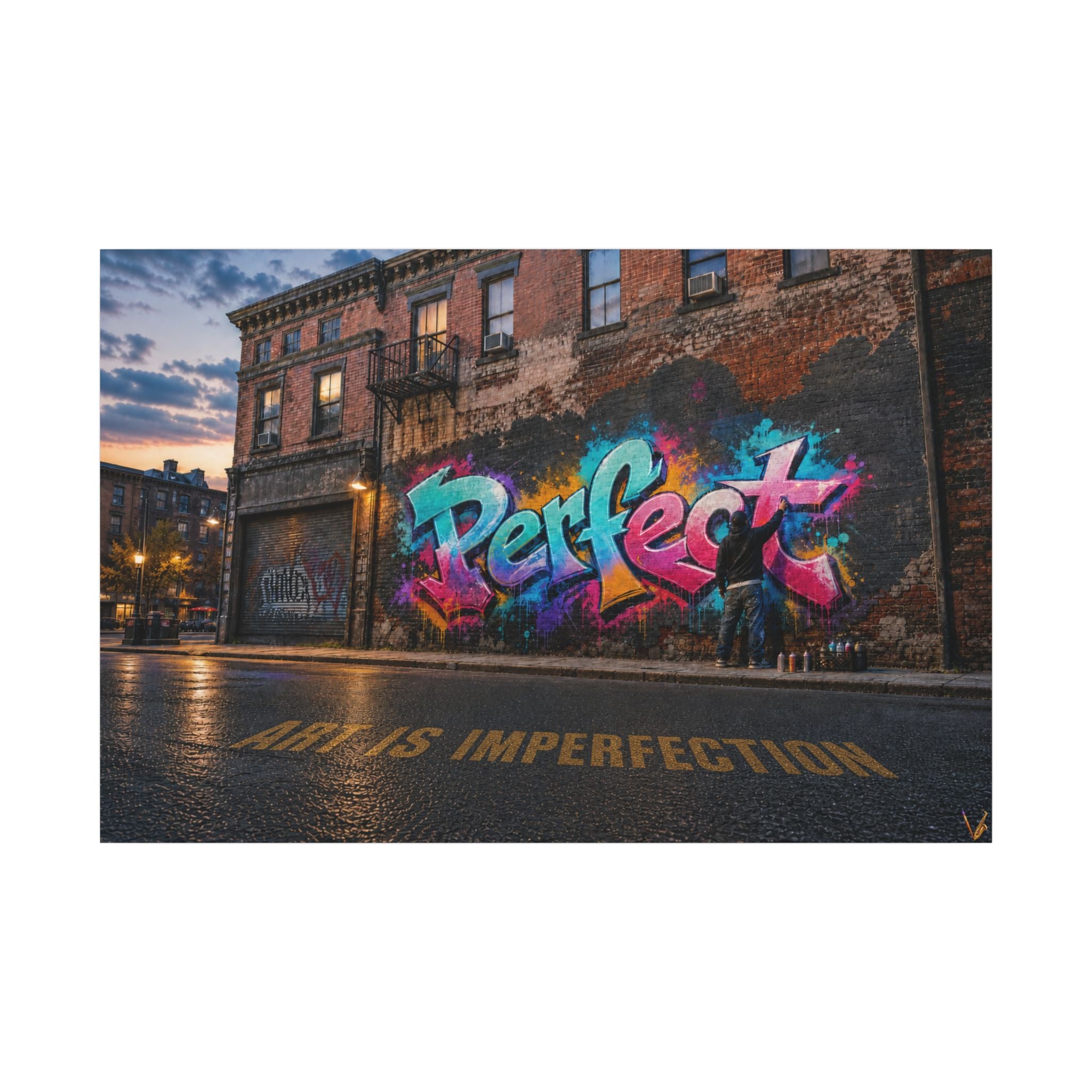 Art Is Imperfection urban graffiti matte canvas wall art