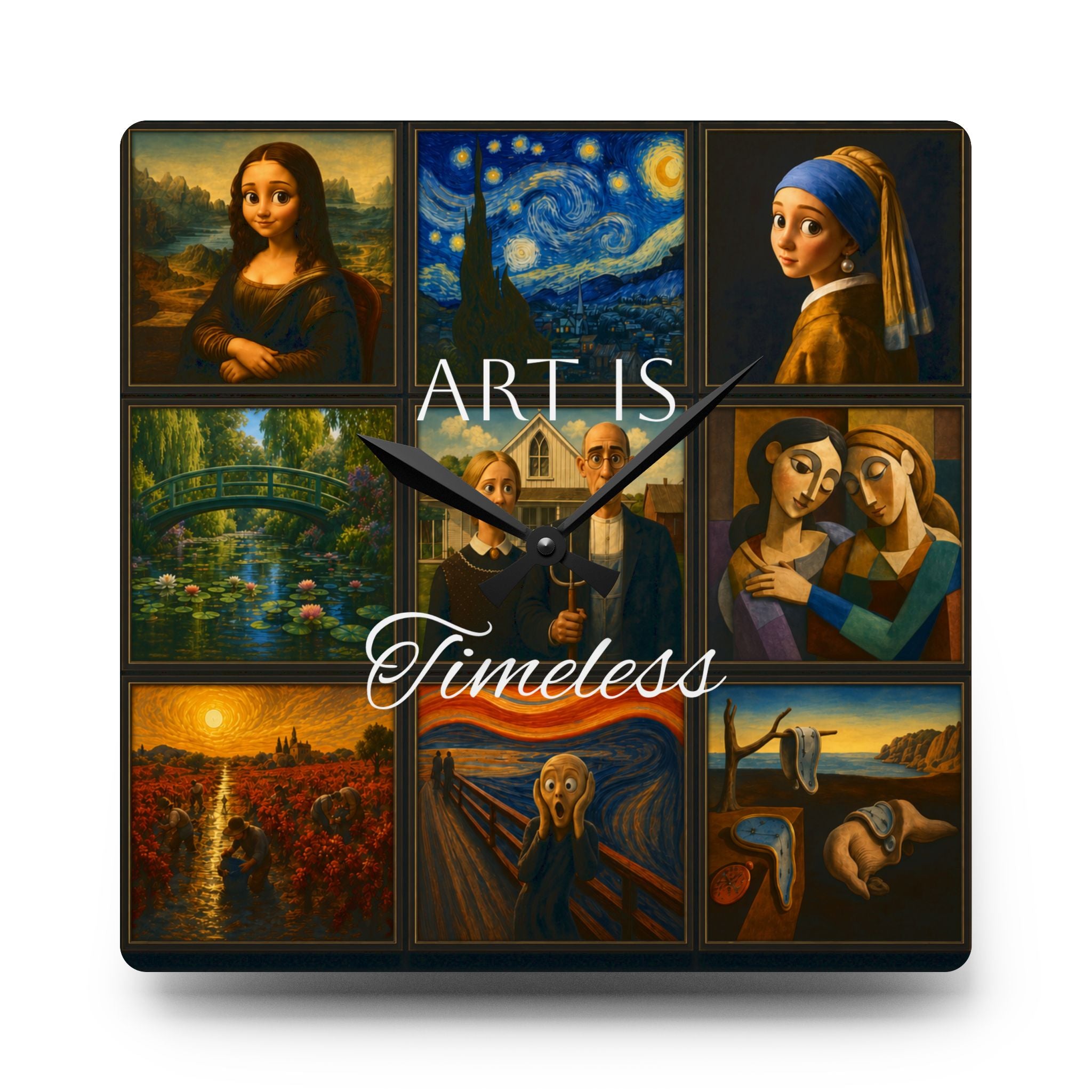 Art Is Timeless museum gallery wall clock
