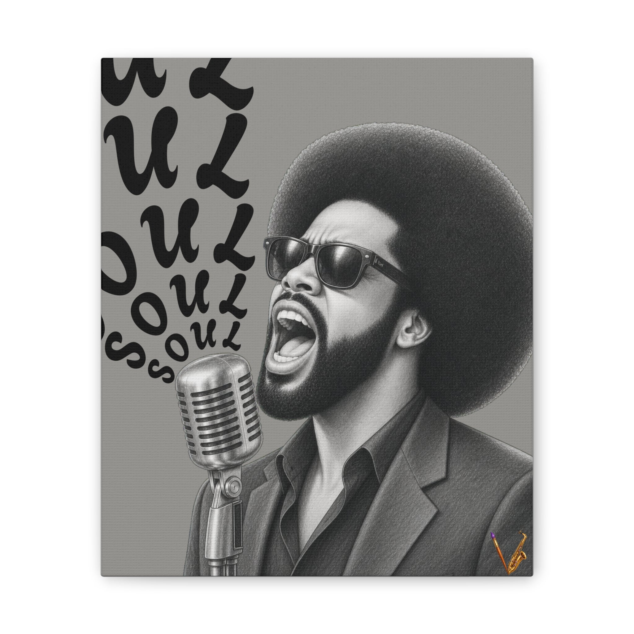 Soul singer monochrome canvas wall art