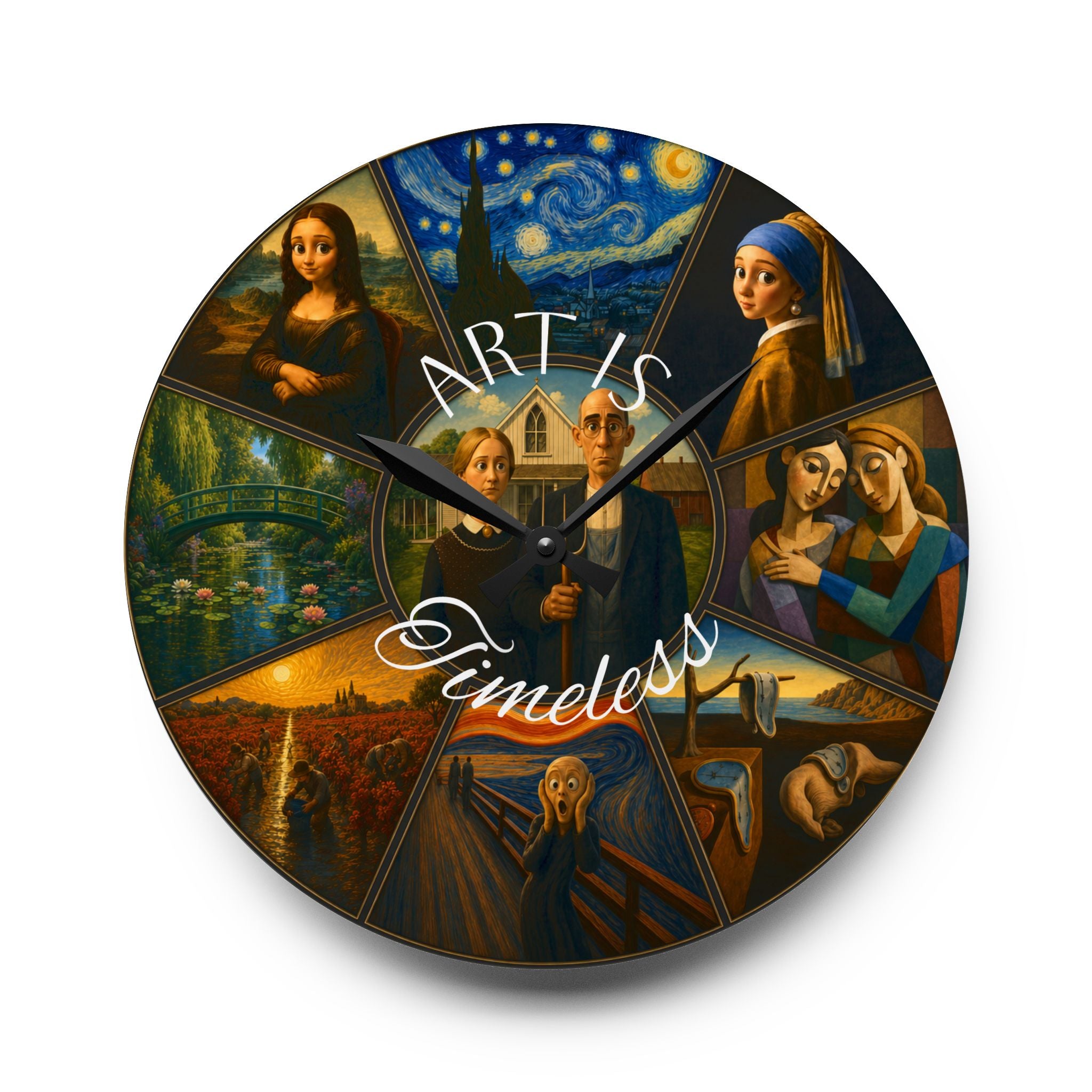 Art Is Timeless museum gallery wall clock