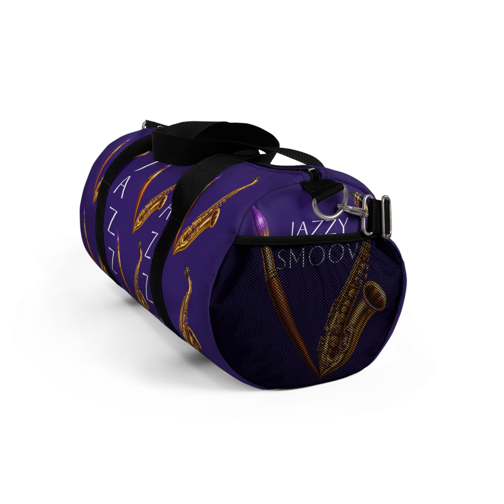 Jazzy Smoov purple saxophone duffel bag