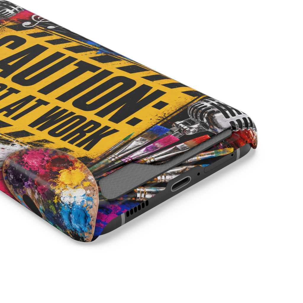 Caution Artist at Work phone case with card holder – view 55
