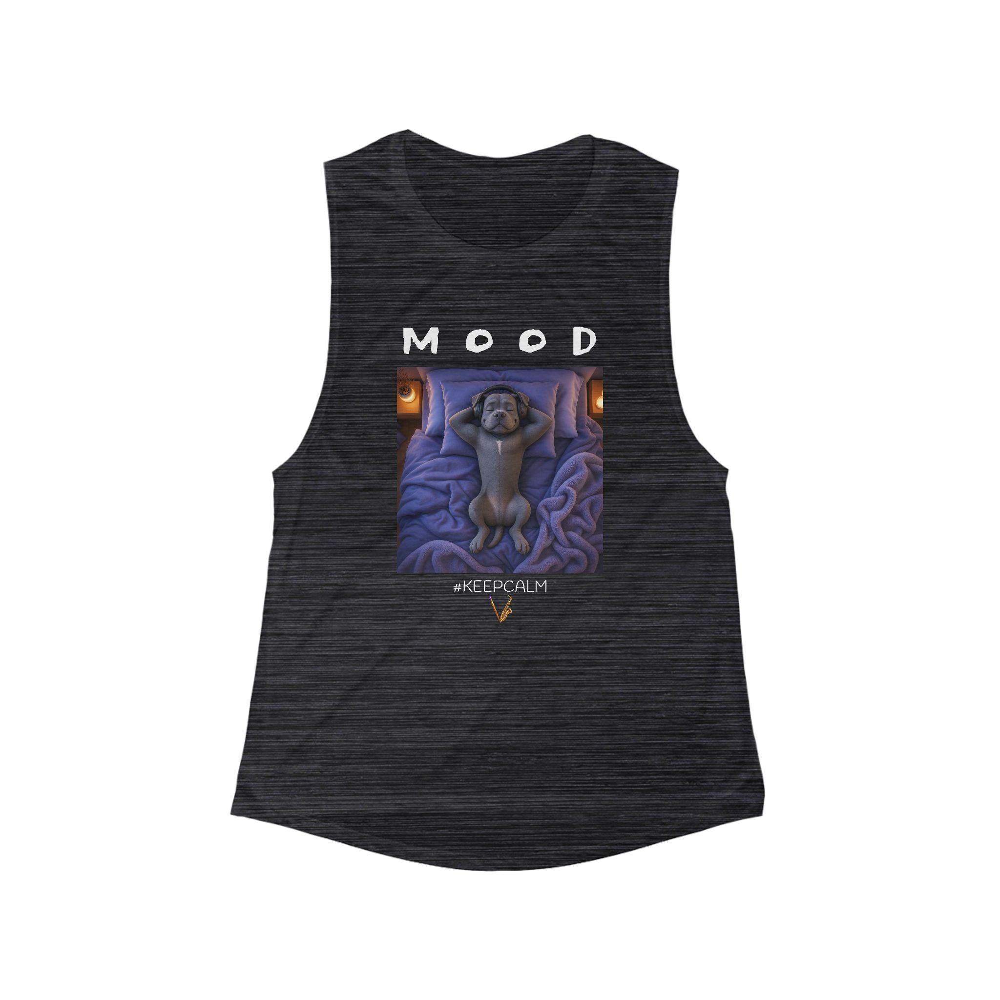 Women's Mood dog graphic flowy muscle tank top – view 3