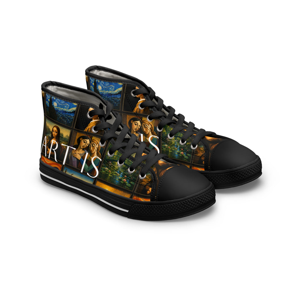 Women’s Art Is Timeless museum collage high-top sneakers
