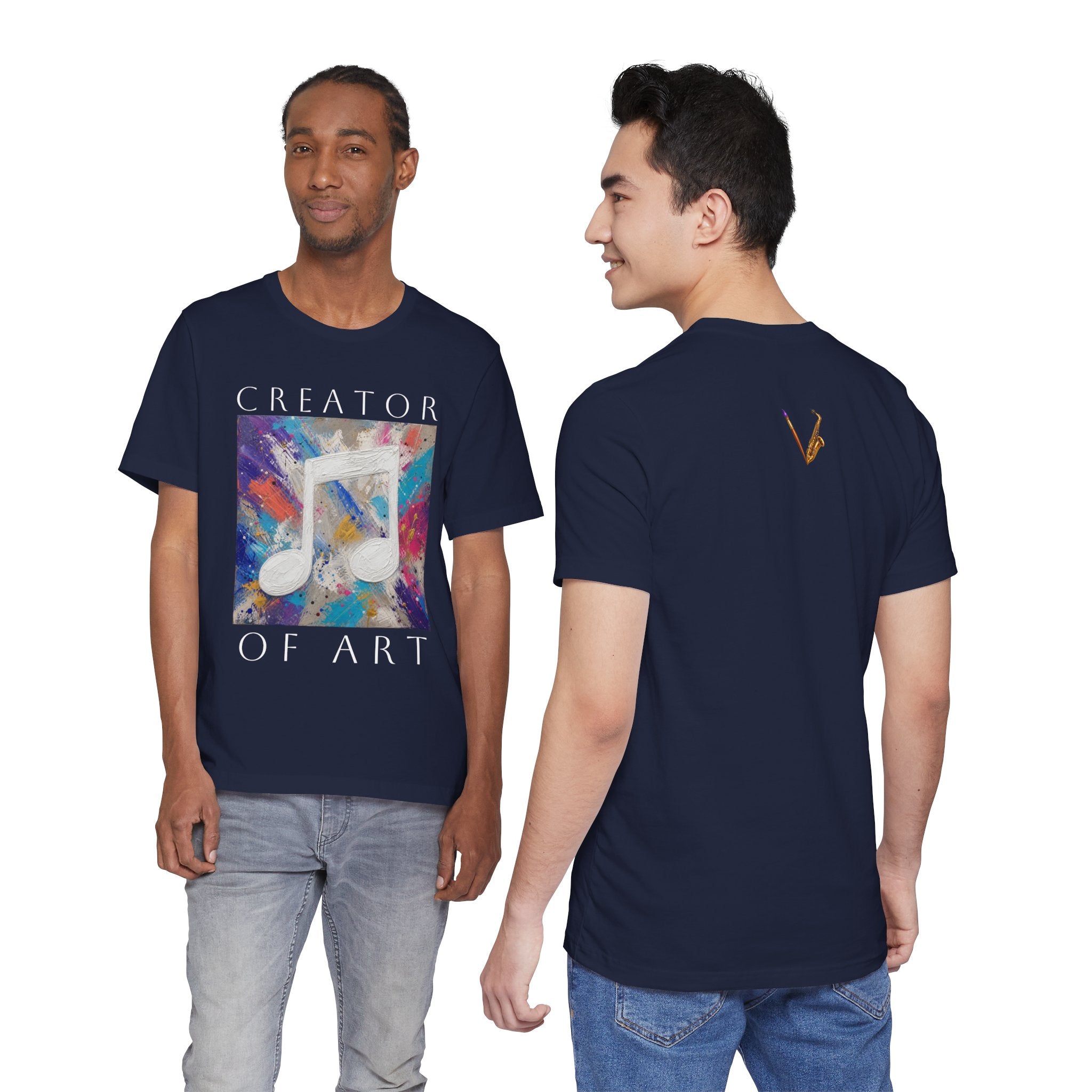 Unisex Creator of Art colorful music note graphic T-shirt – view 54