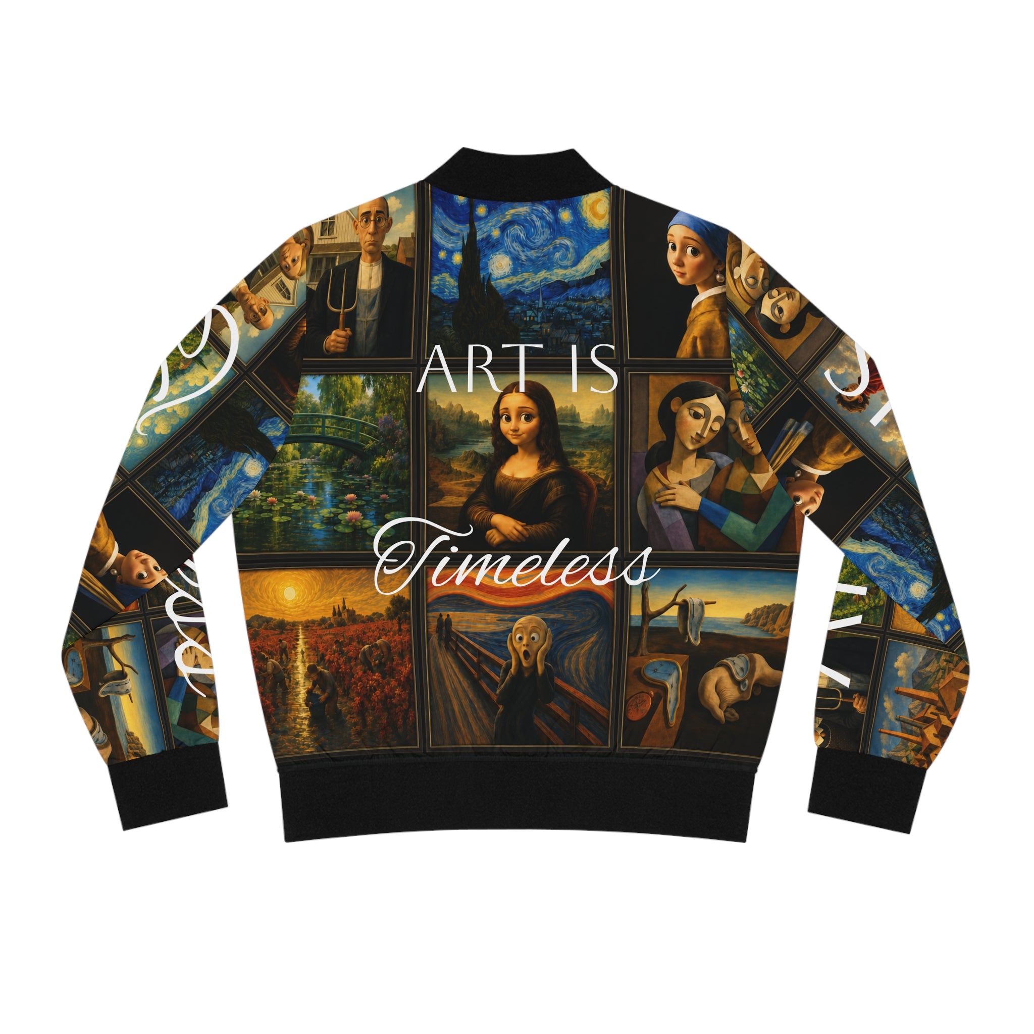 Women’s Art Is Timeless Museum Collage Bomber Jacket – product image 1