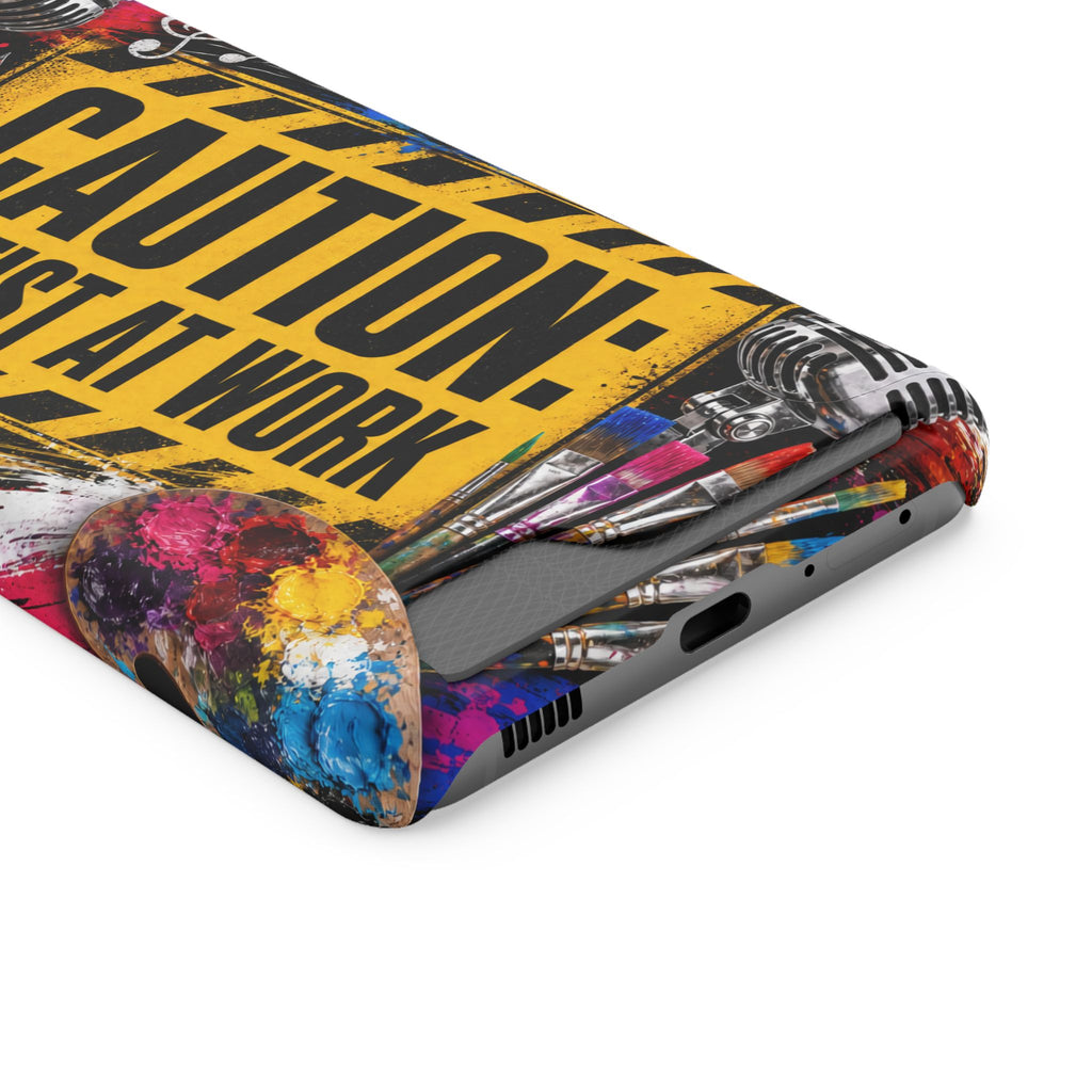 Caution Artist at Work phone case with card holder – view 81