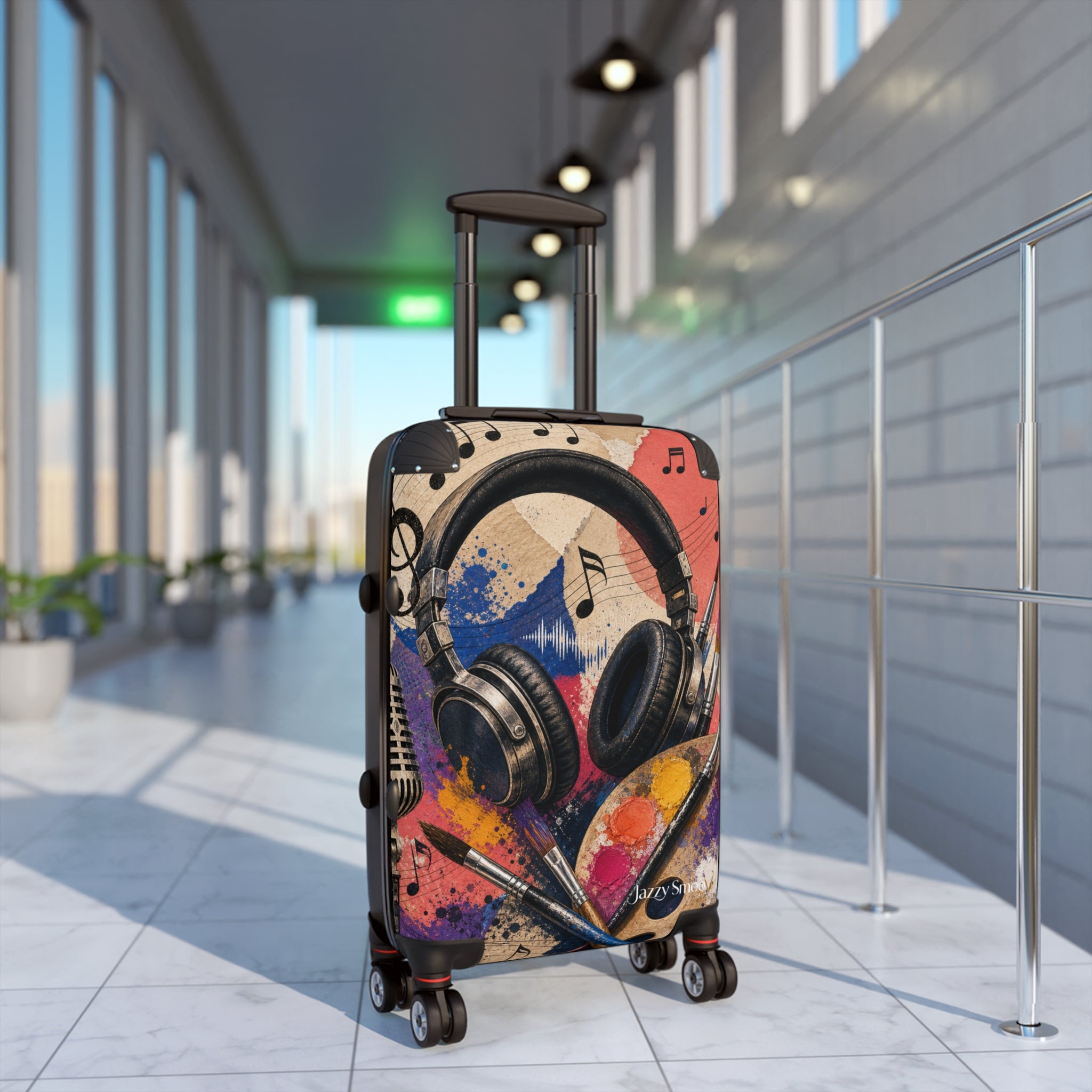 Art and music hard-shell rolling suitcase – view 5