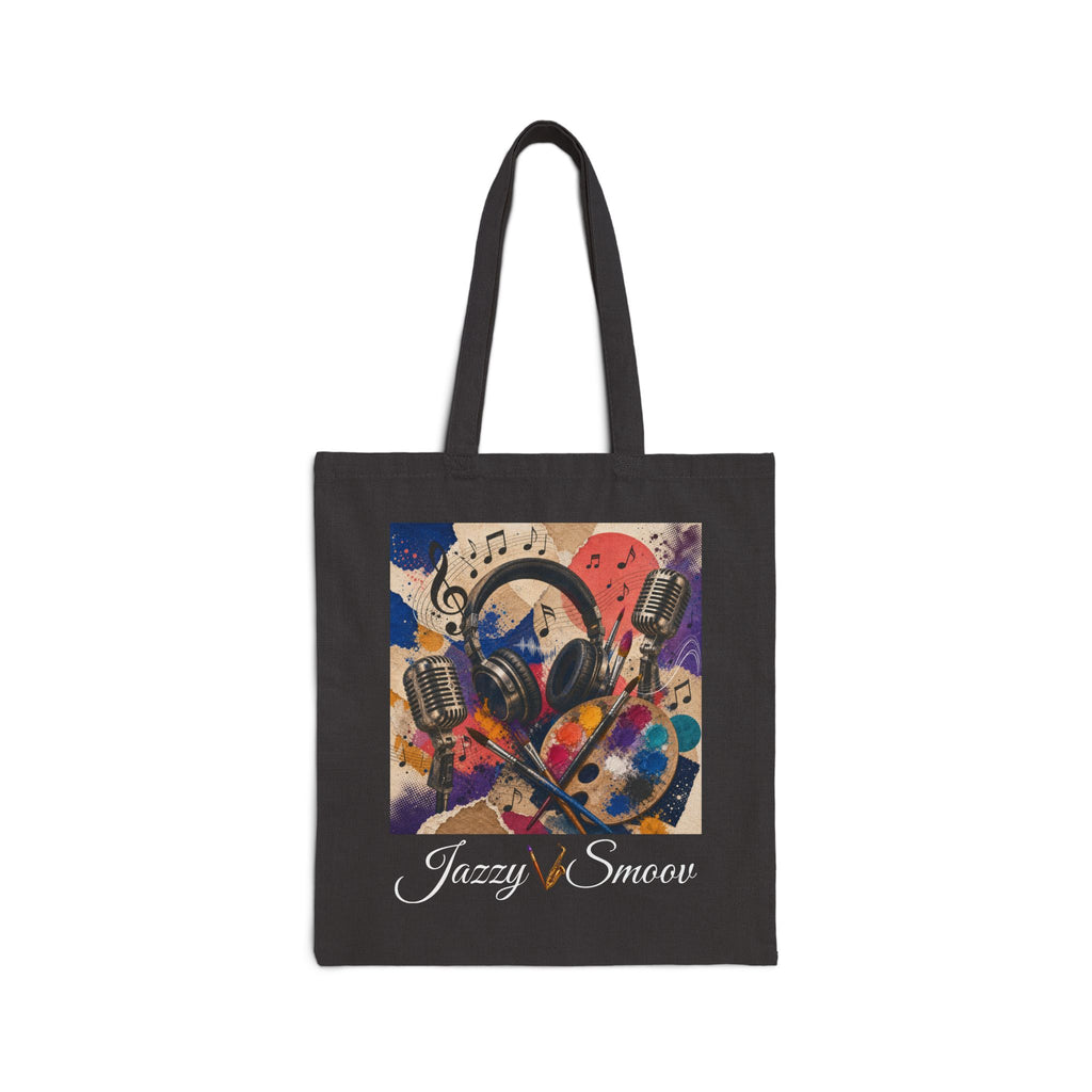 Jazzy and Smooth art and music cotton canvas tote bag