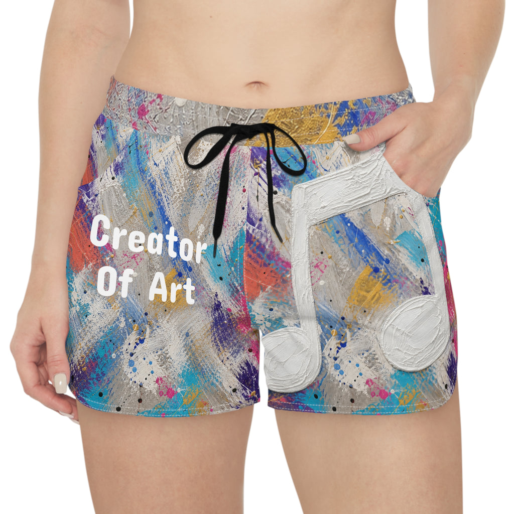 Women’s Creator of Art Black Graphic Shorts – product image 3