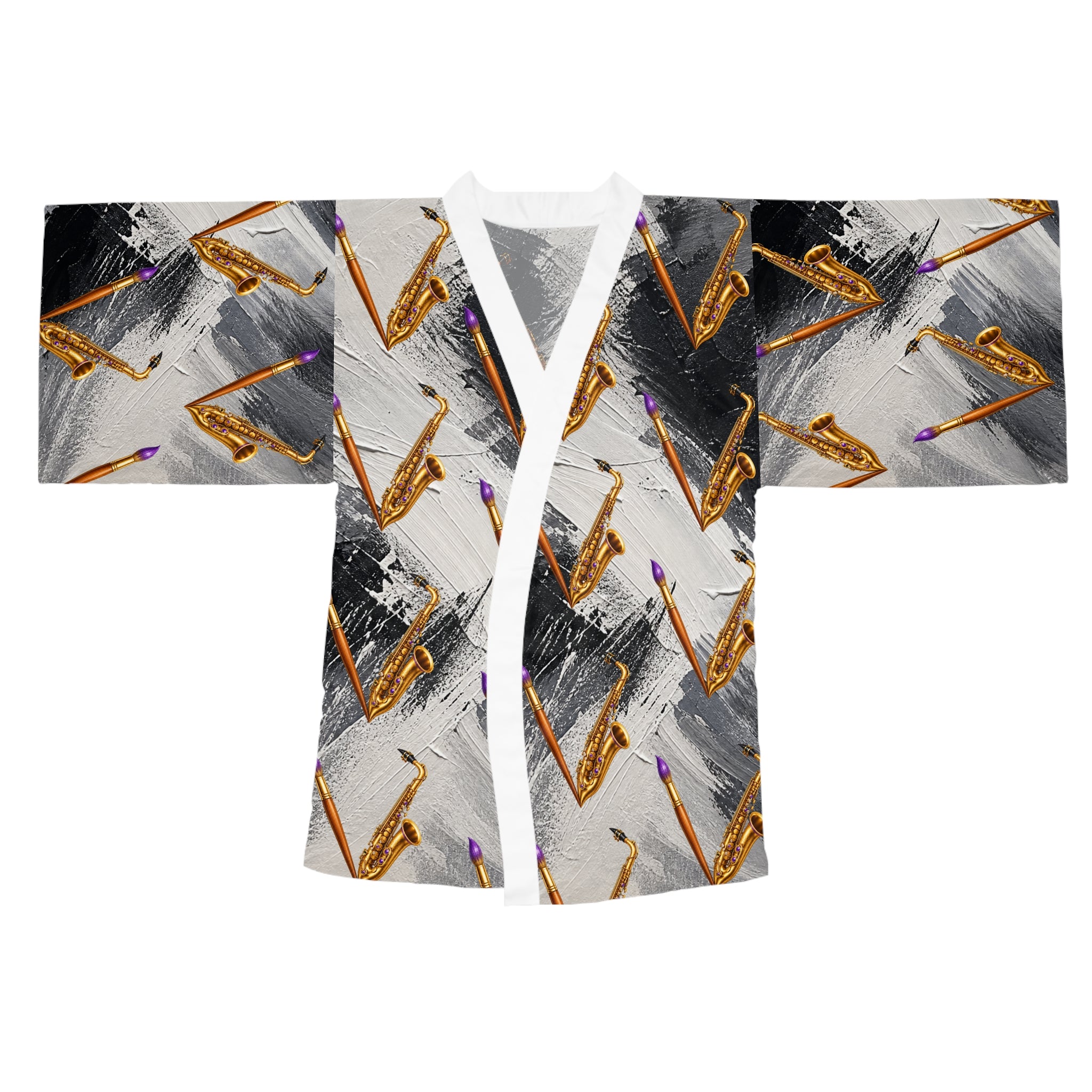 Jazzy Smoov Brushstroke Music Kimono Robe – product image 2