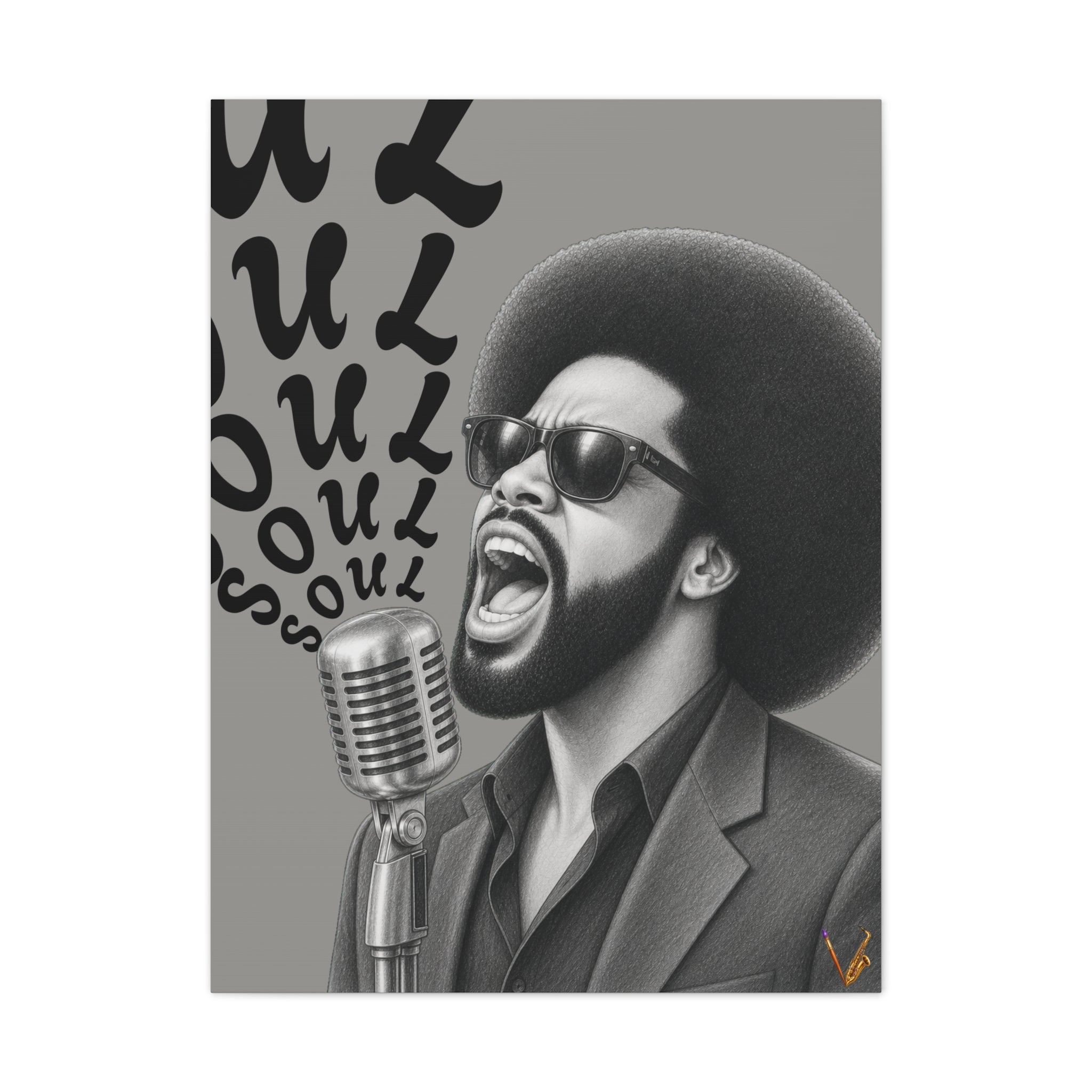 Soul singer monochrome canvas wall art
