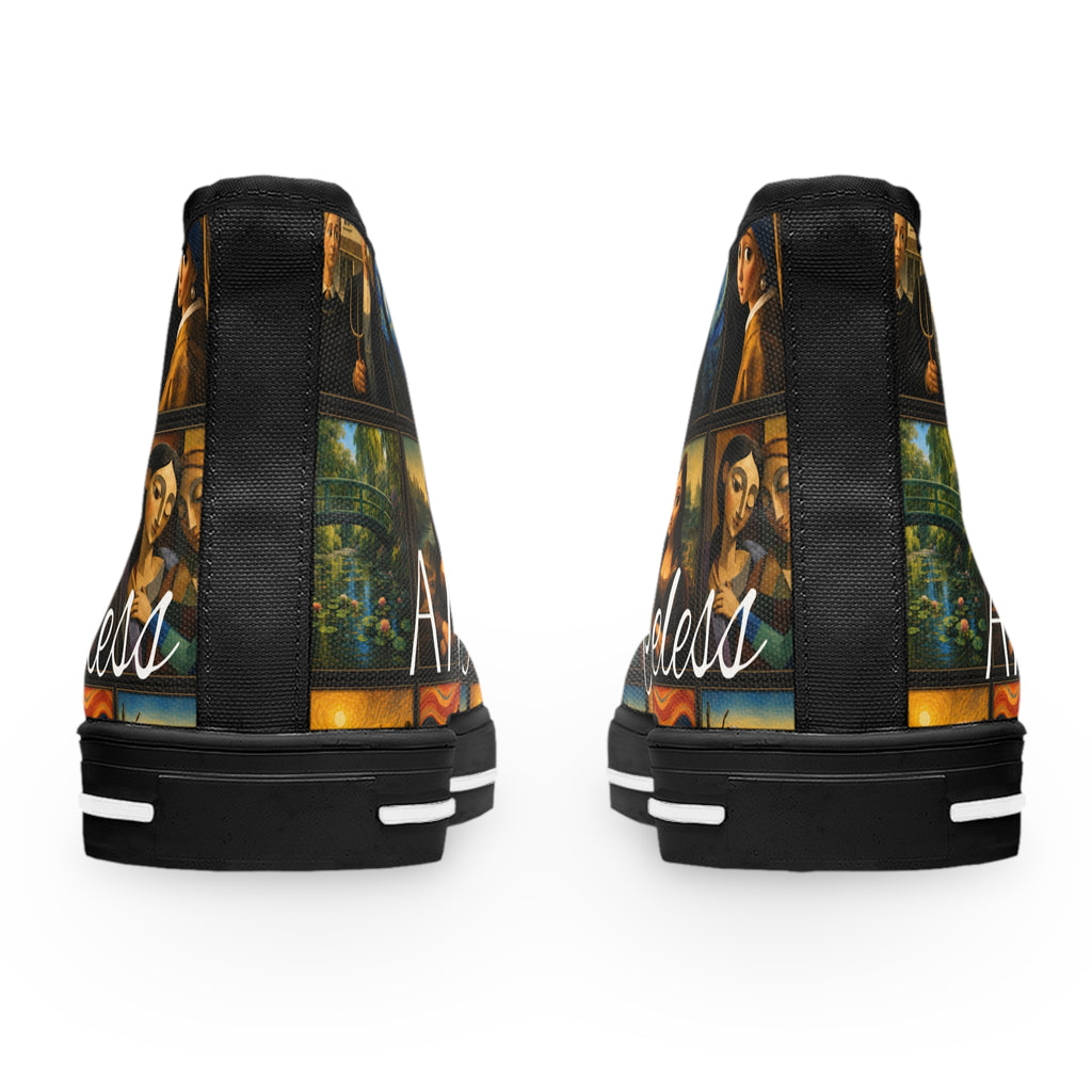 Women’s Art Is Timeless museum collage high-top sneakers