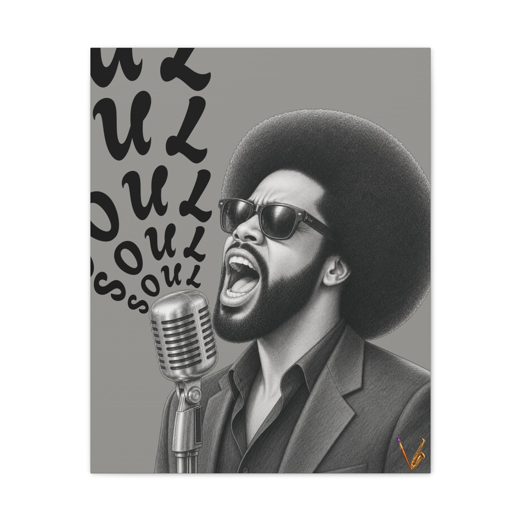 Soul singer monochrome canvas wall art