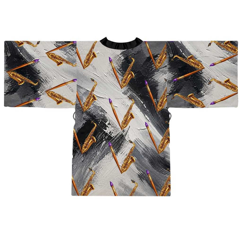 Jazzy Smoov Brushstroke Music Kimono Robe – product image 4