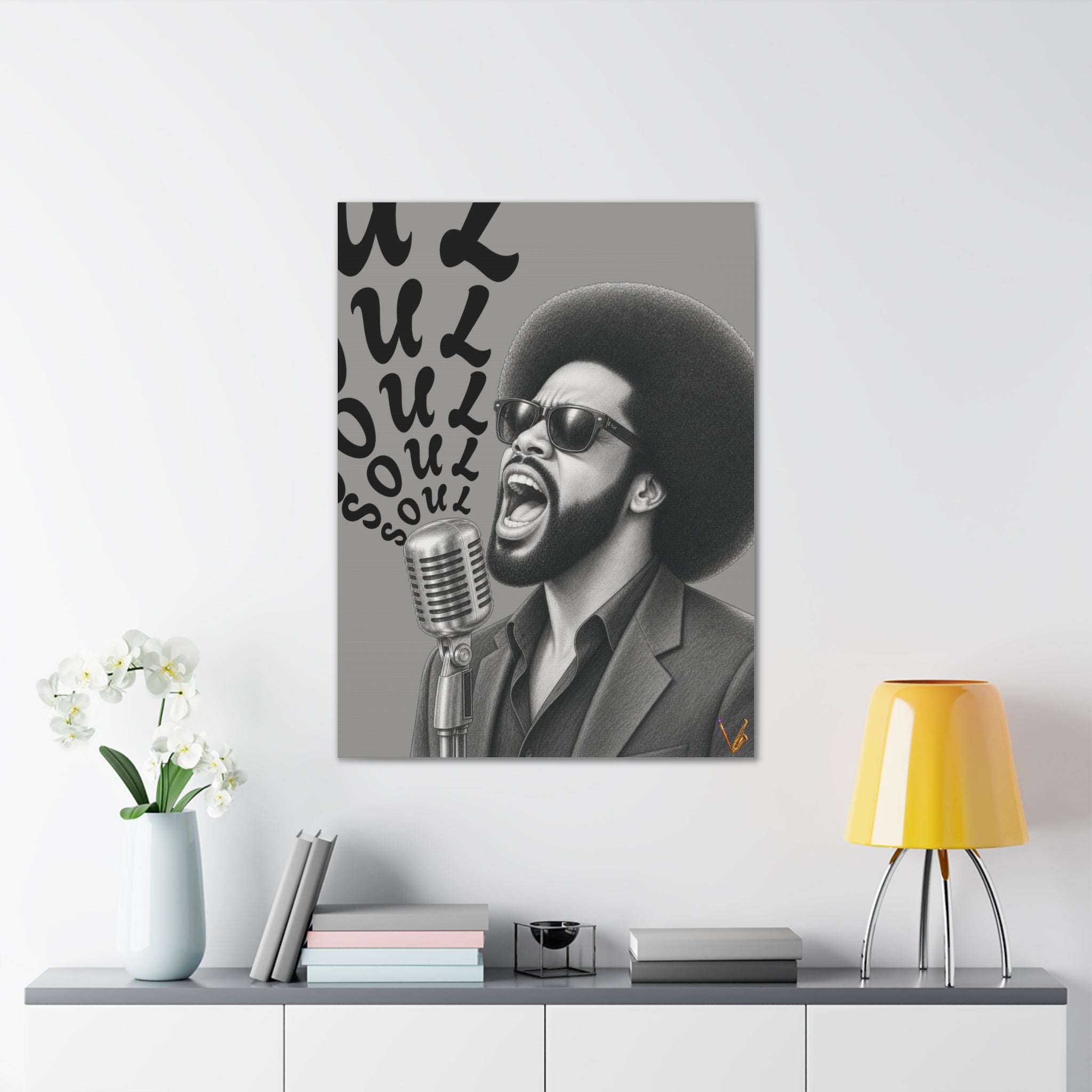Soul singer monochrome canvas wall art