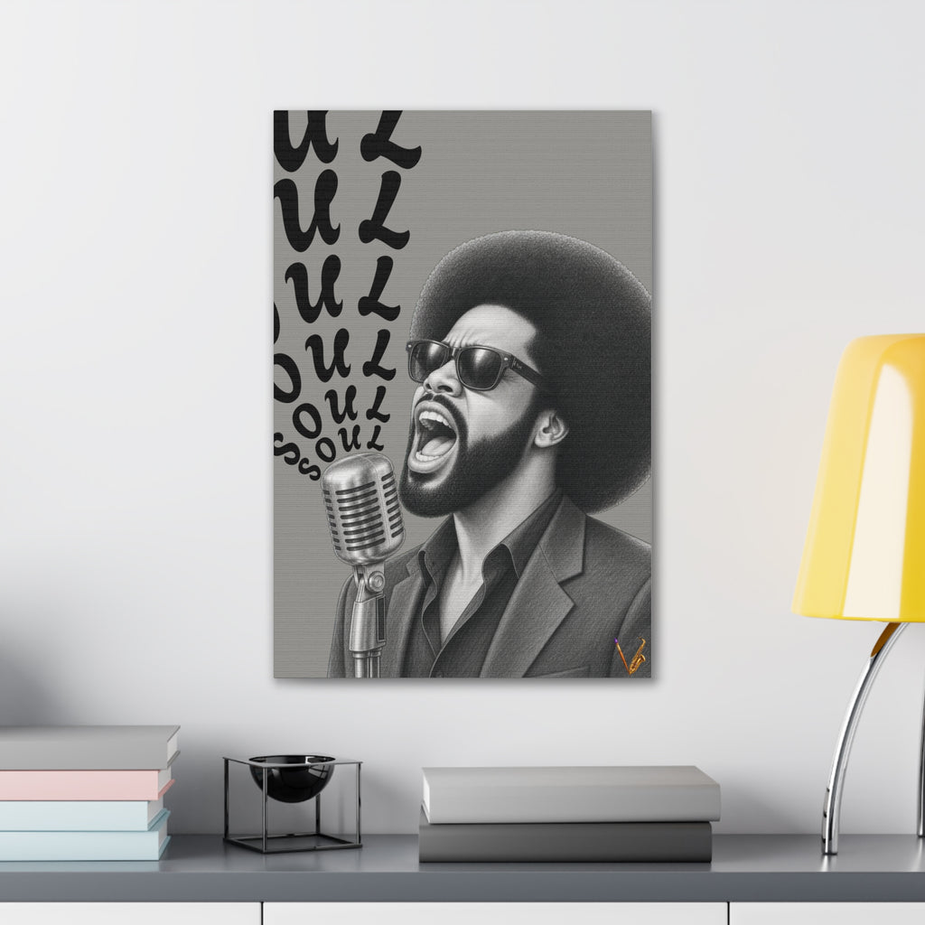 Soul singer monochrome canvas wall art