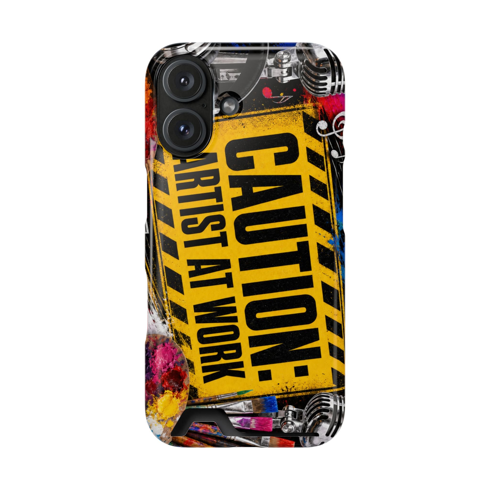 Caution Artist at Work phone case with card holder – view 43