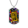 Caution Artists at Work engraved dog tag necklace