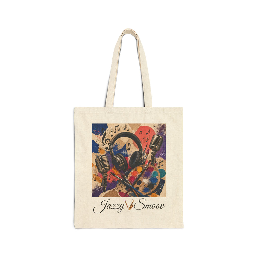 Jazzy and Smooth art and music cotton canvas tote bag