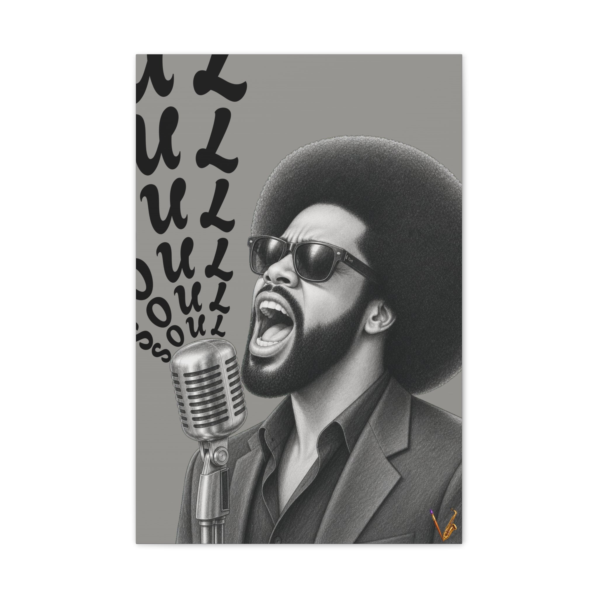 Soul singer monochrome canvas wall art