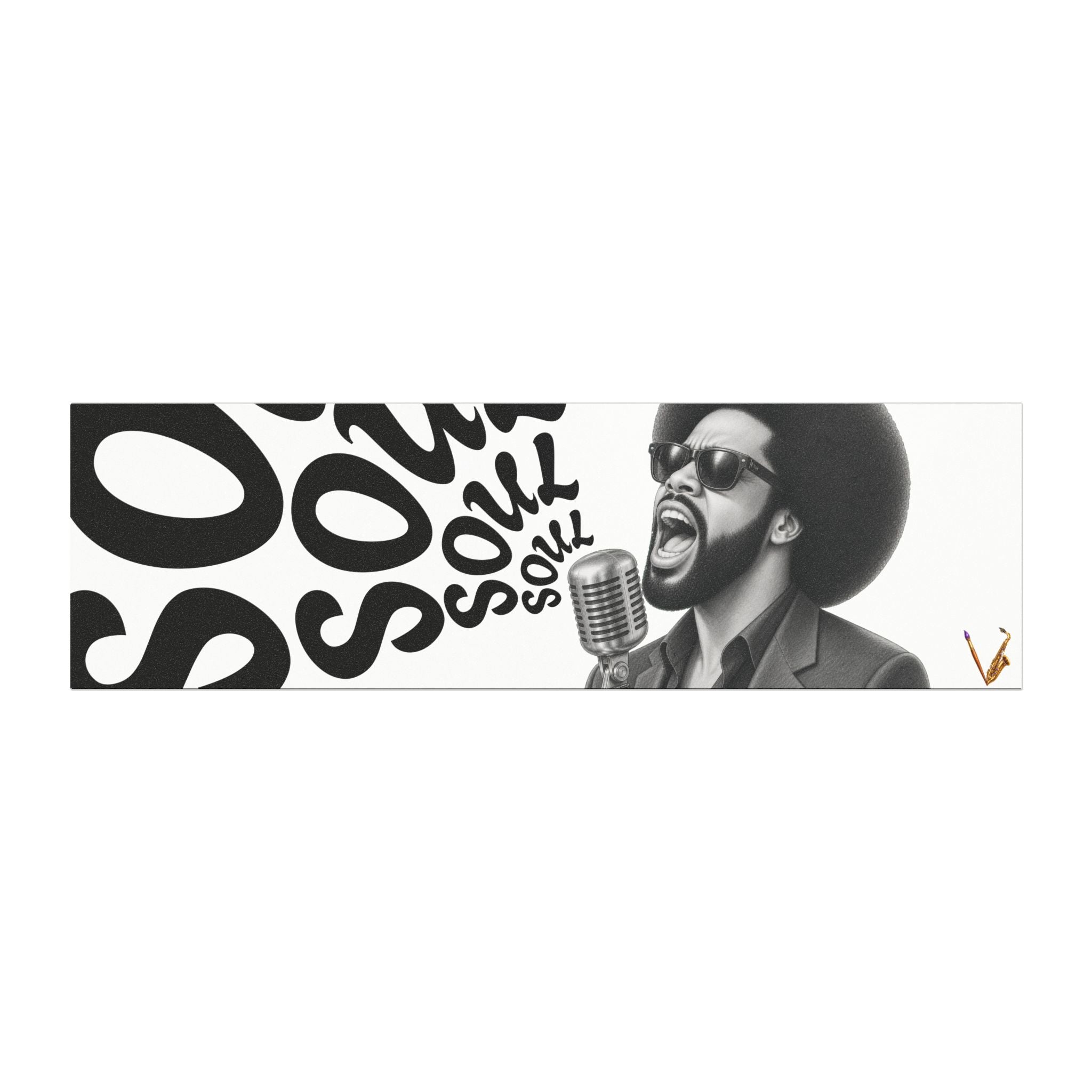 Soul Singer black and white vinyl car magnet – view 3