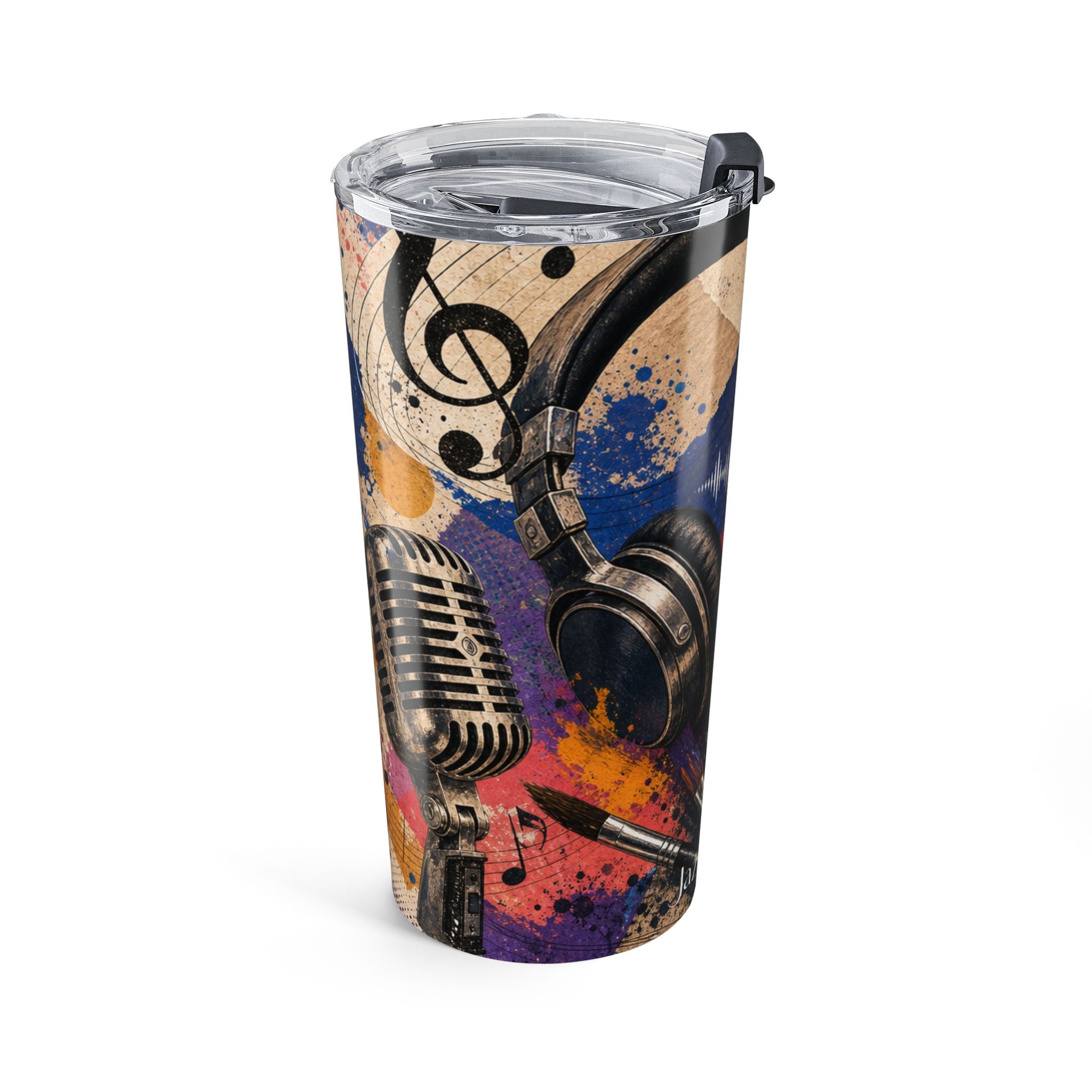 Vintage music microphone 20 oz insulated tumbler