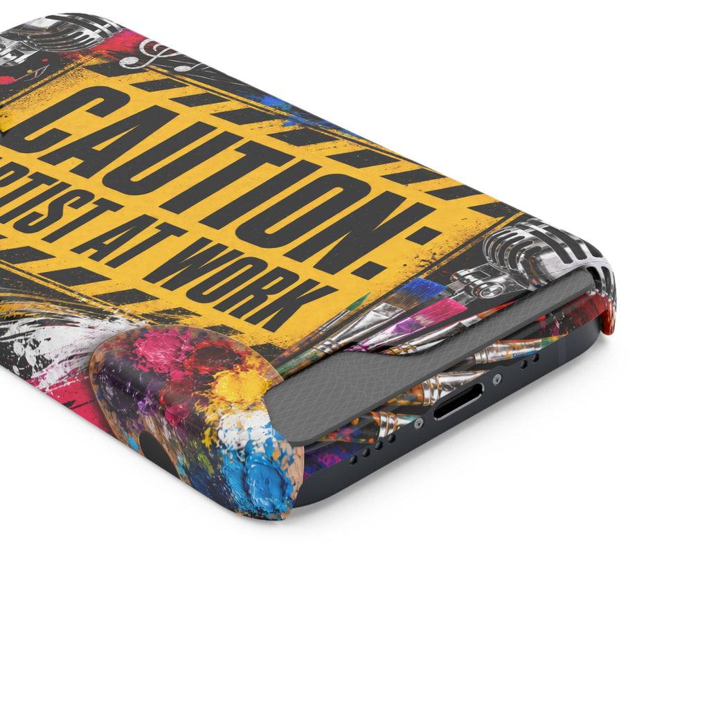Caution Artist at Work phone case with card holder – view 67